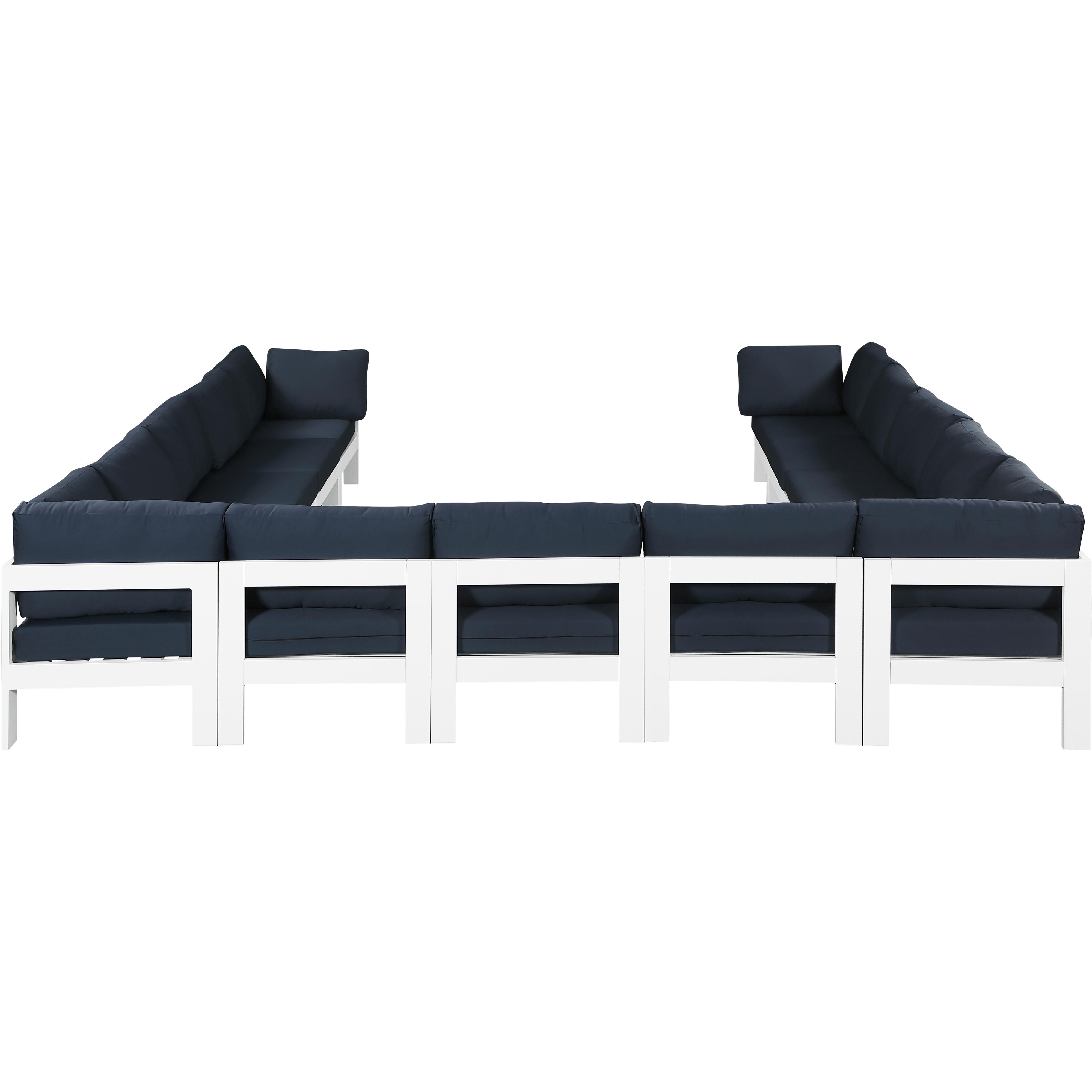 Meridian Nizuc Navy Water Resistant Fabric Outdoor Patio Modular Sectional