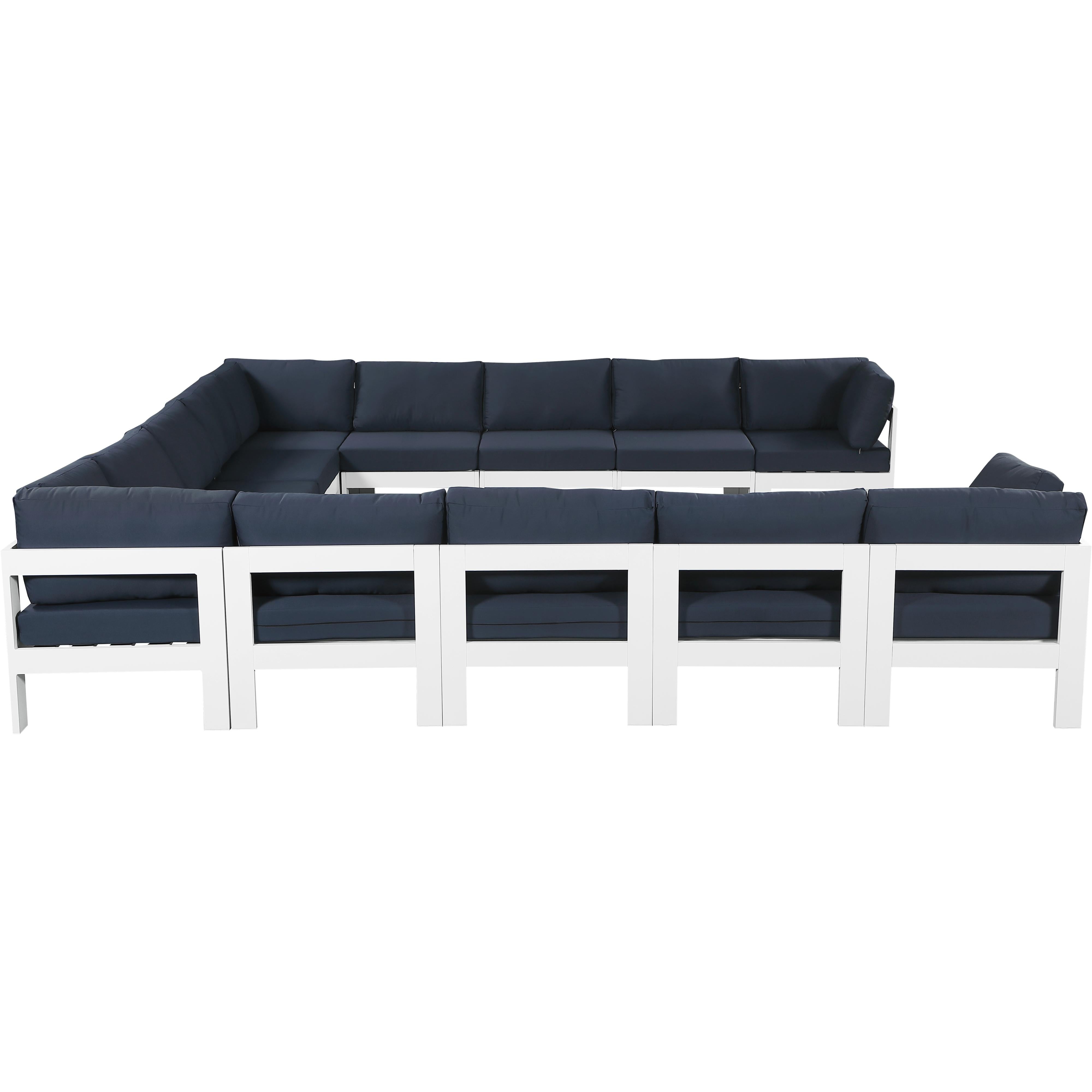 Meridian Nizuc Navy Water Resistant Fabric Outdoor Patio Modular Sectional