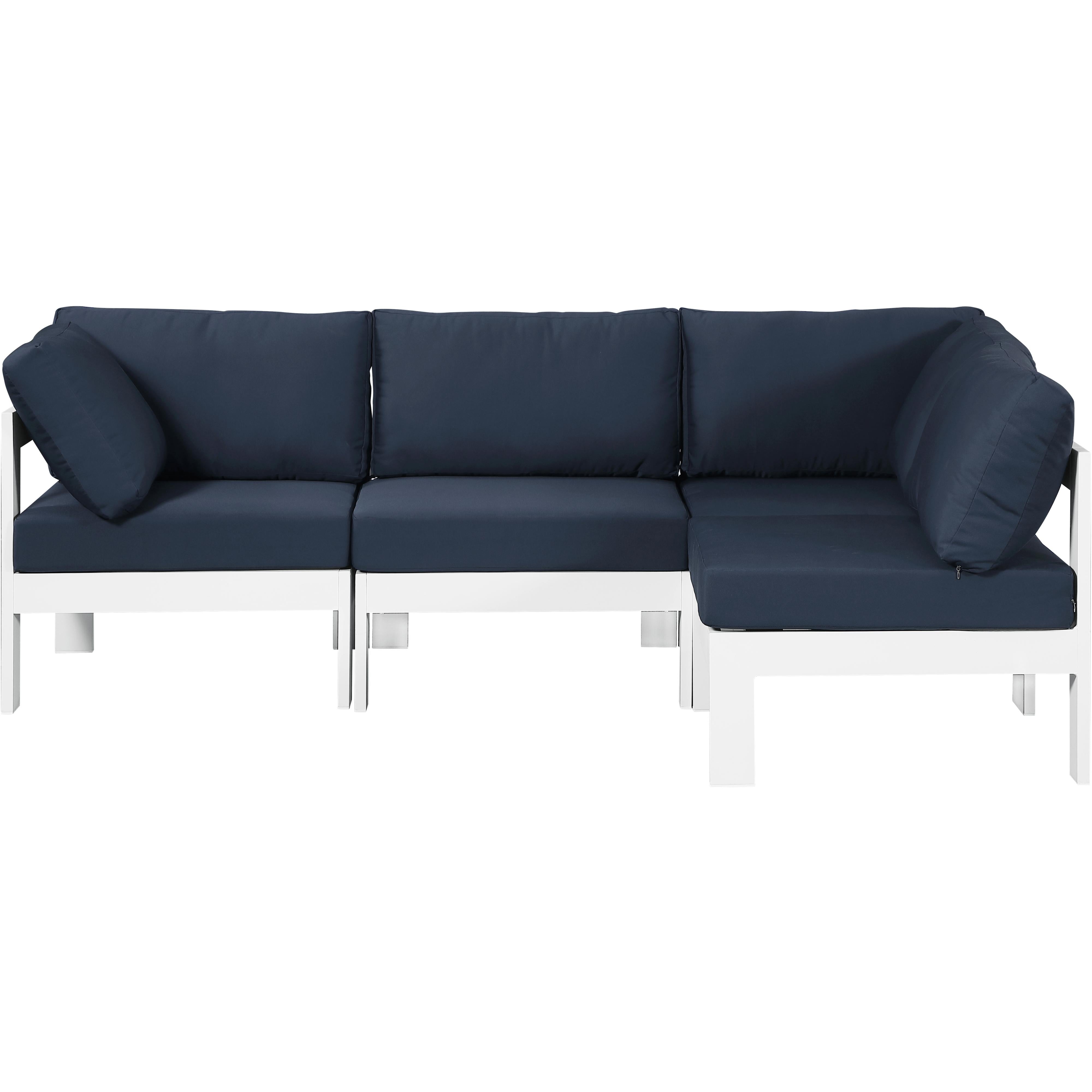 Meridian Nizuc Navy Water Resistant Fabric Outdoor Patio Modular Sectional