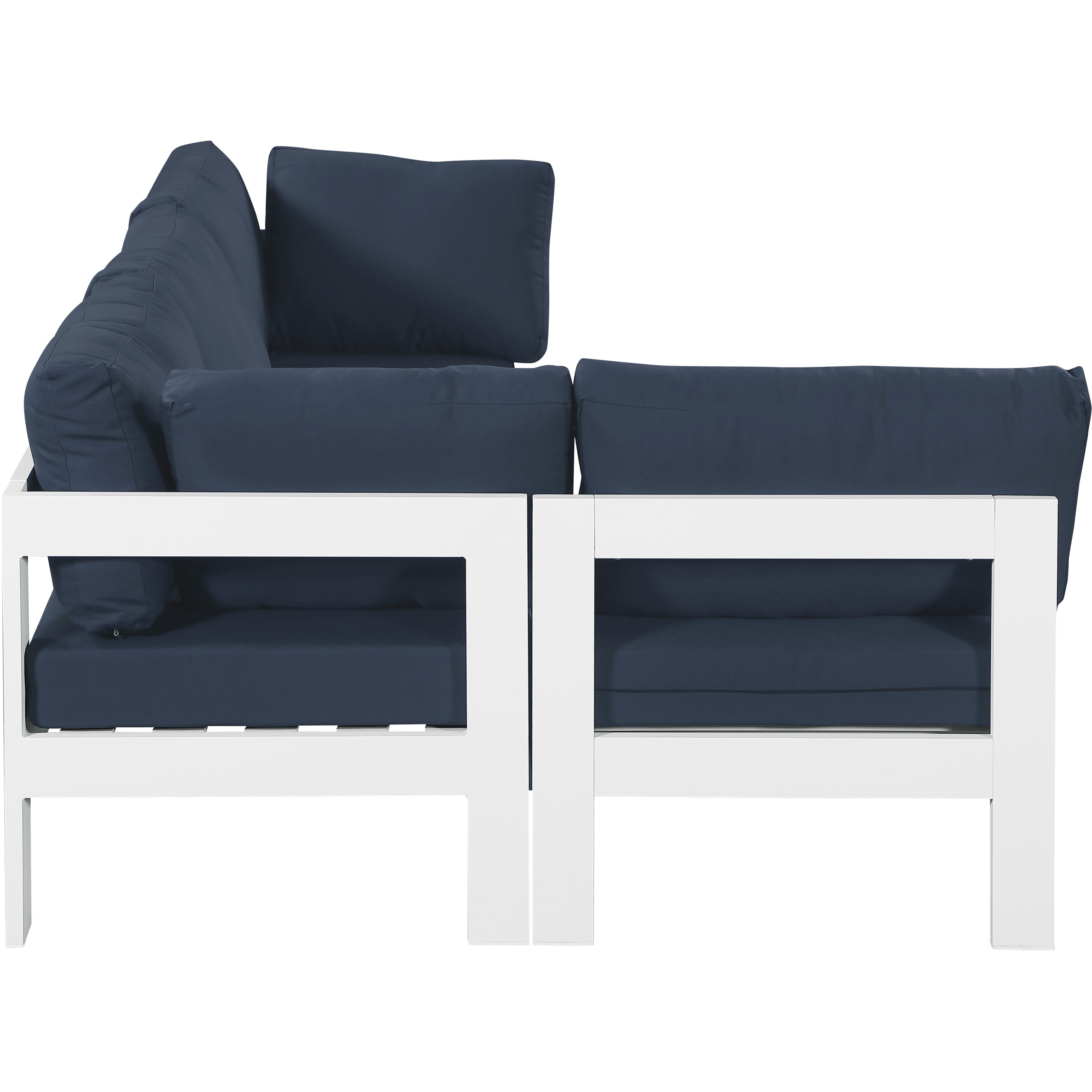 Meridian Nizuc Navy Water Resistant Fabric Outdoor Patio Modular Sectional