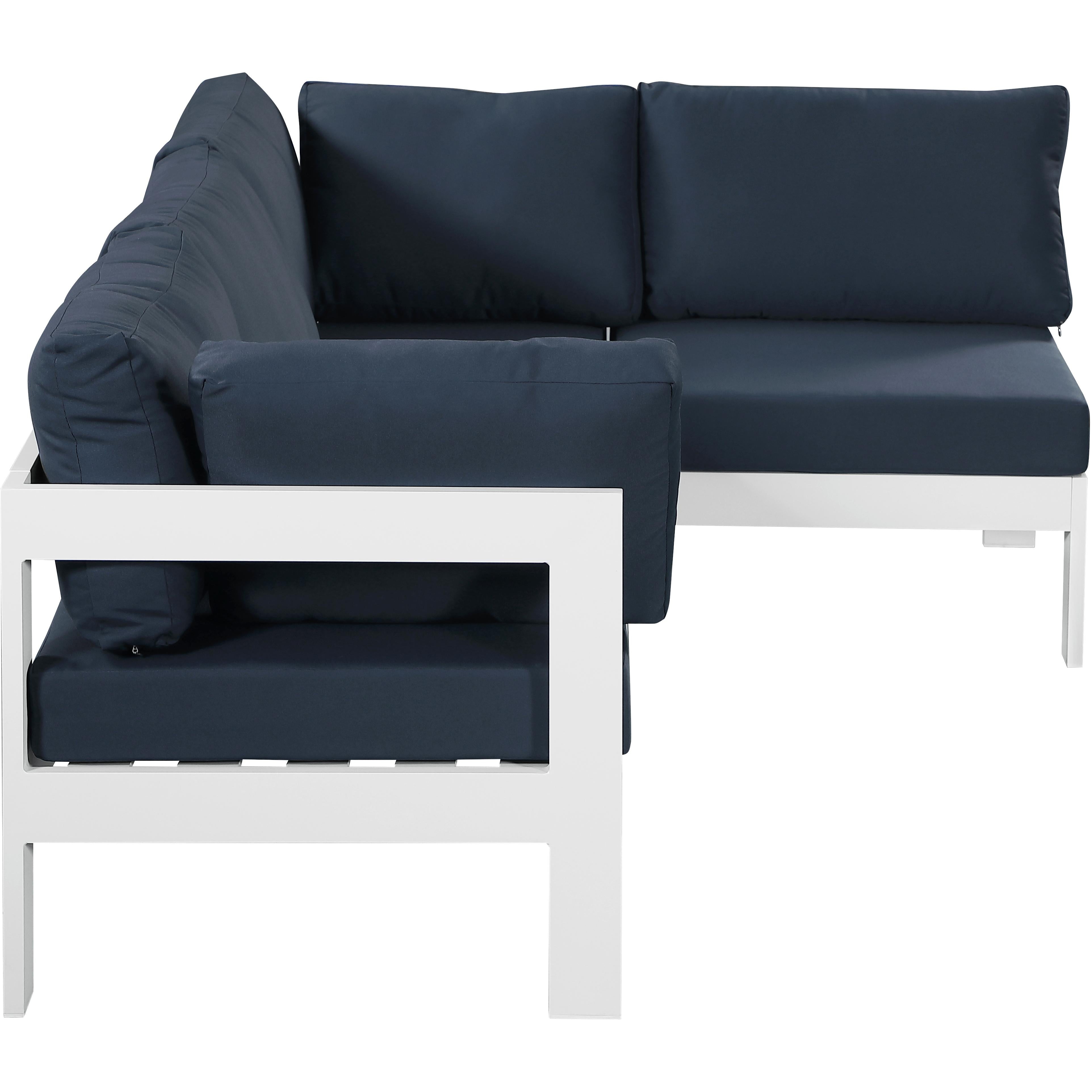Meridian Nizuc Navy Water Resistant Fabric Outdoor Patio Modular Sectional