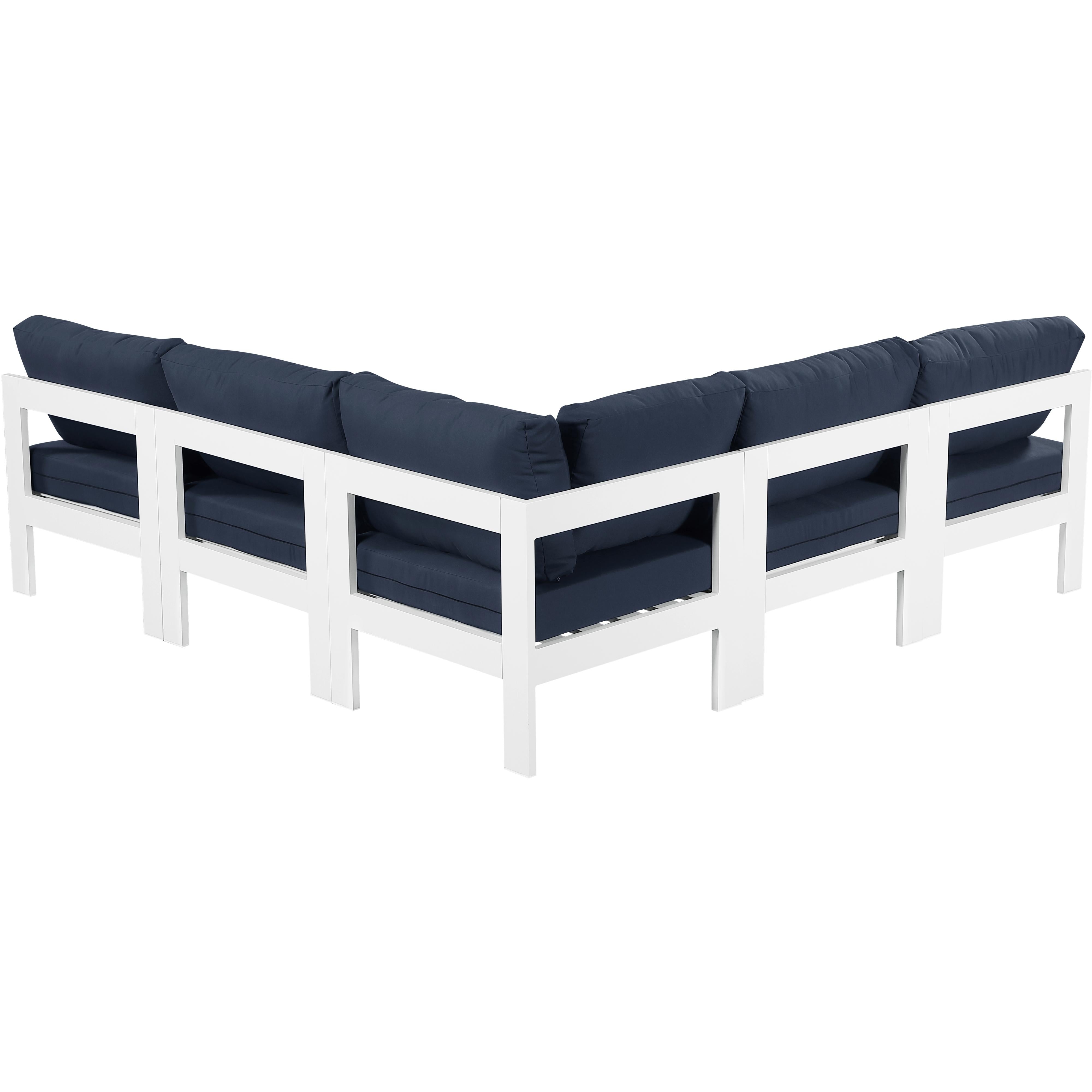 Meridian Nizuc Navy Water Resistant Fabric Outdoor Patio Modular Sectional