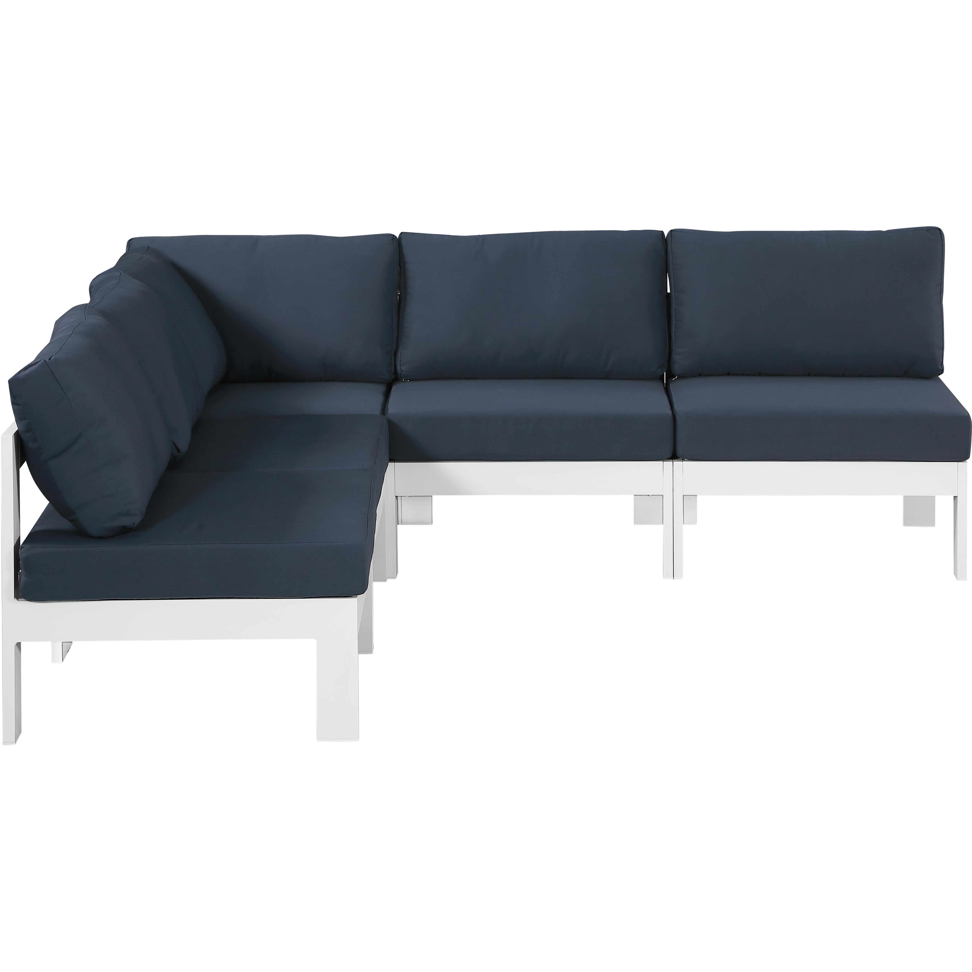 Meridian Nizuc Navy Water Resistant Fabric Outdoor Patio Modular Sectional