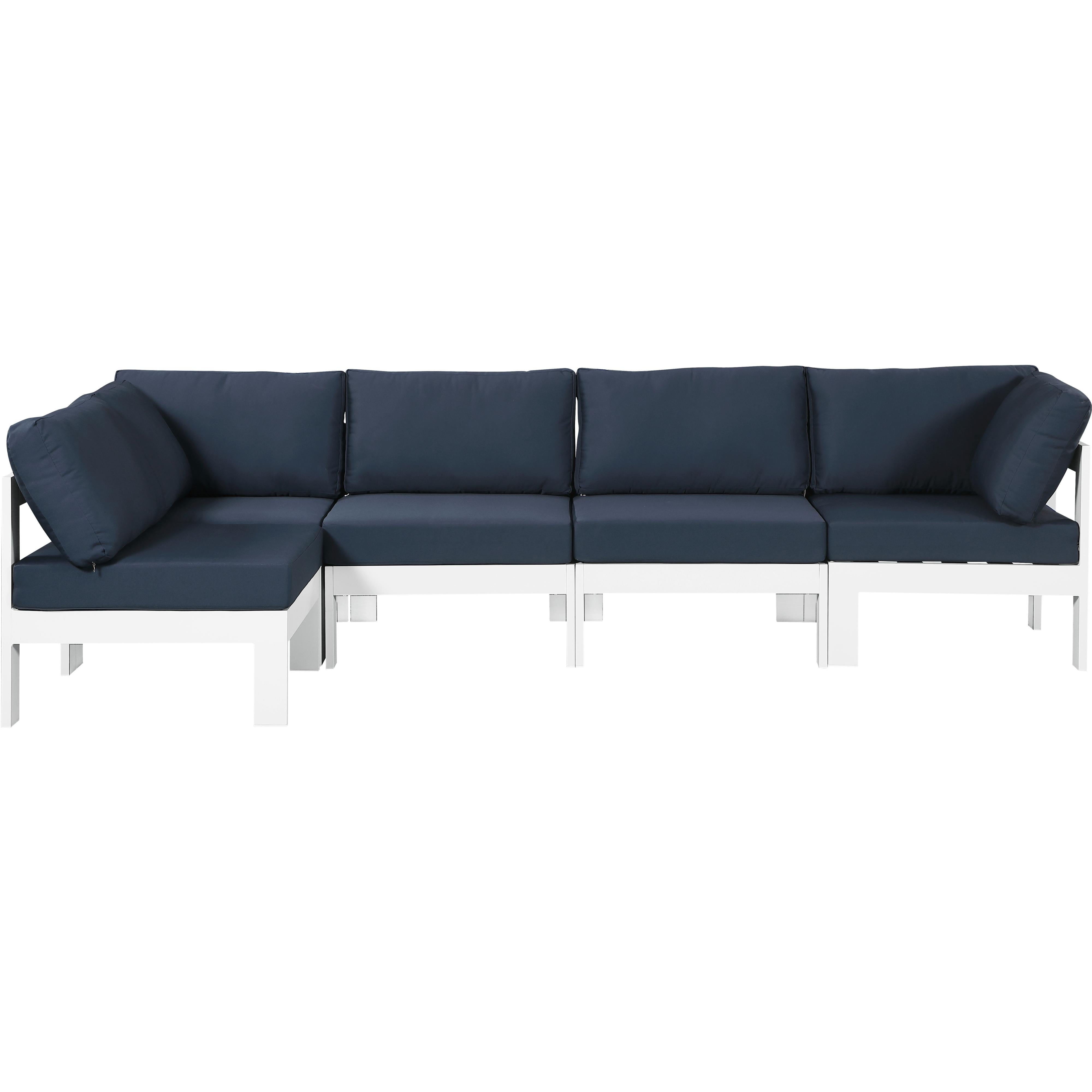 Meridian Nizuc Navy Water Resistant Fabric Outdoor Patio Modular Sectional