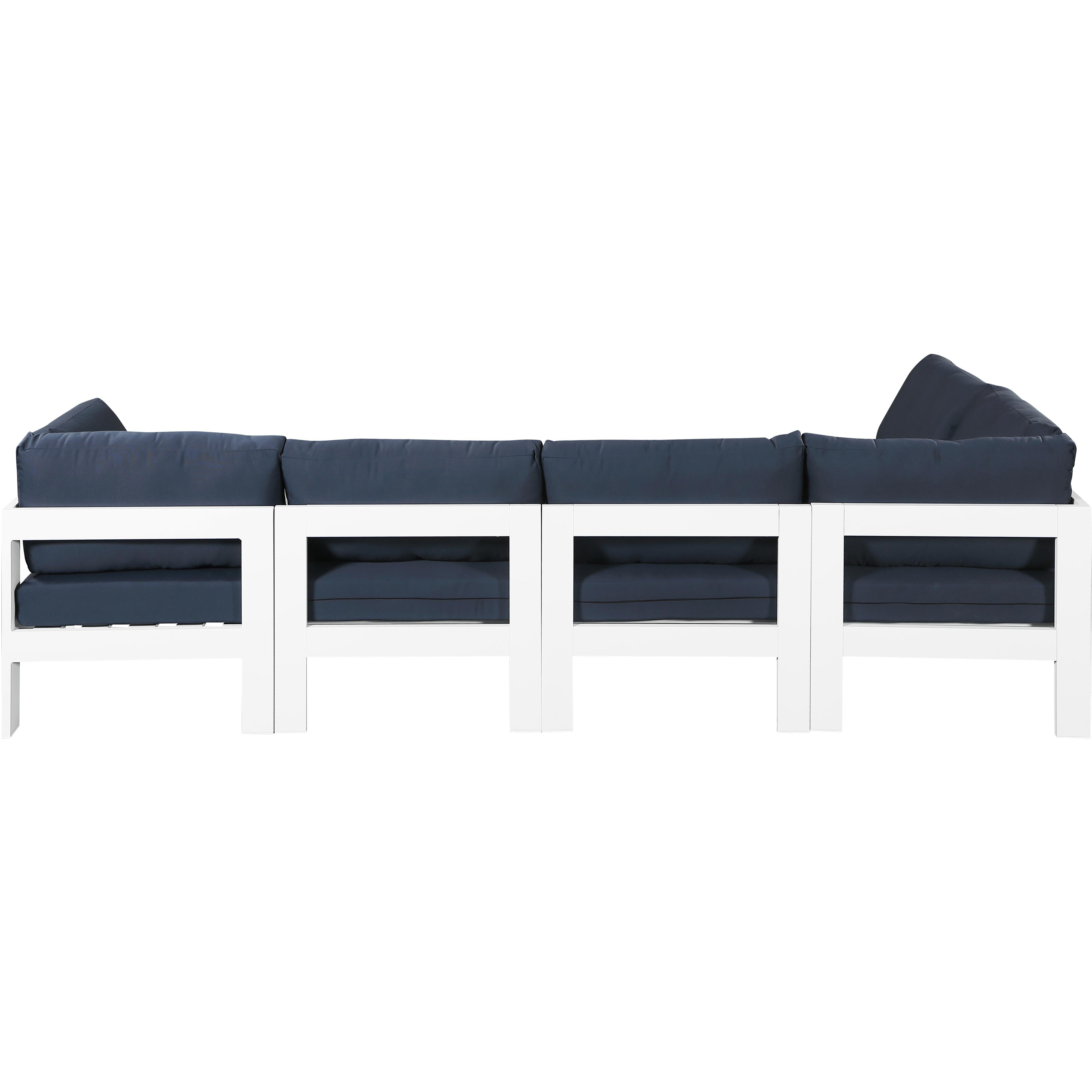 Meridian Nizuc Navy Water Resistant Fabric Outdoor Patio Modular Sectional