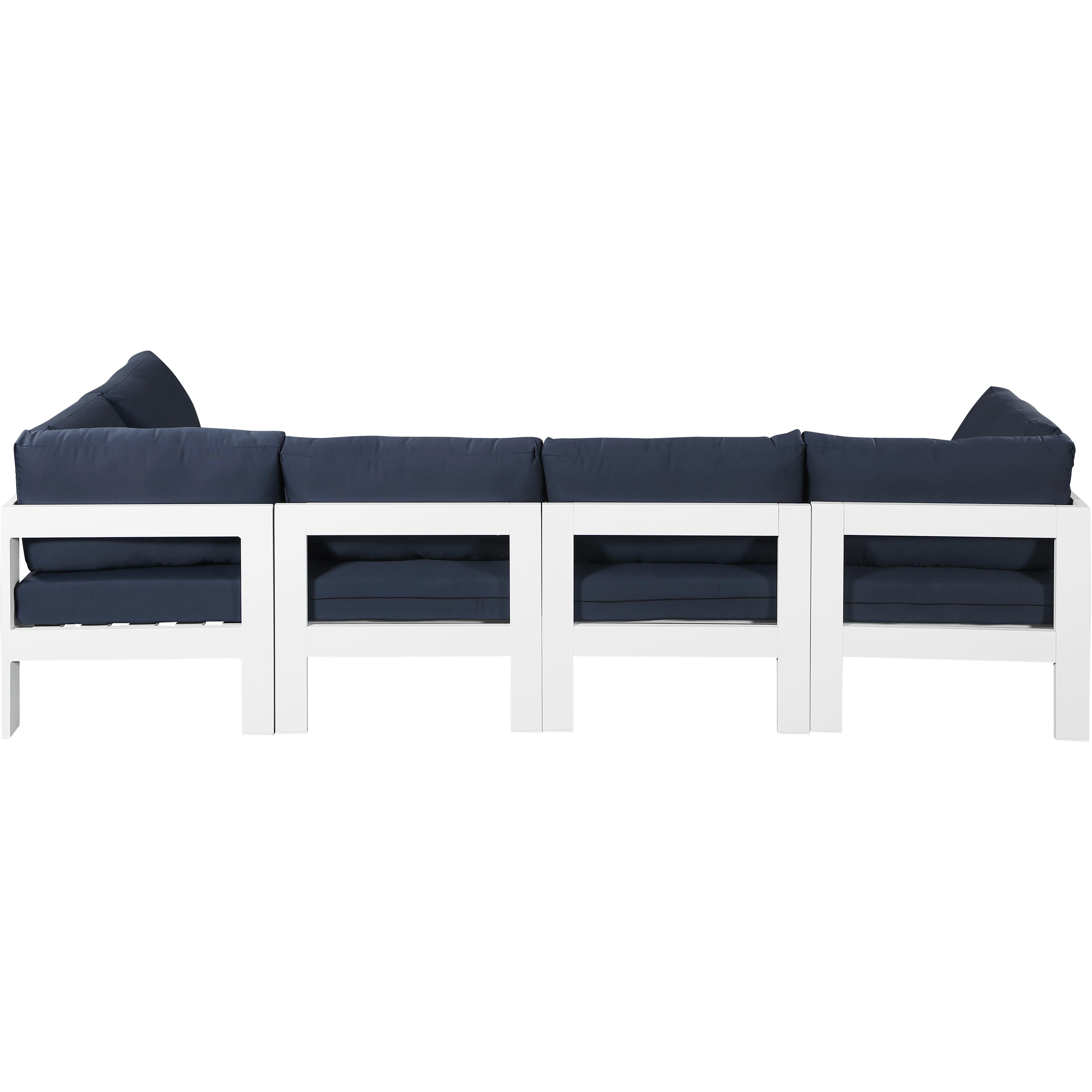 Meridian Nizuc Navy Water Resistant Fabric Outdoor Patio Modular Sectional