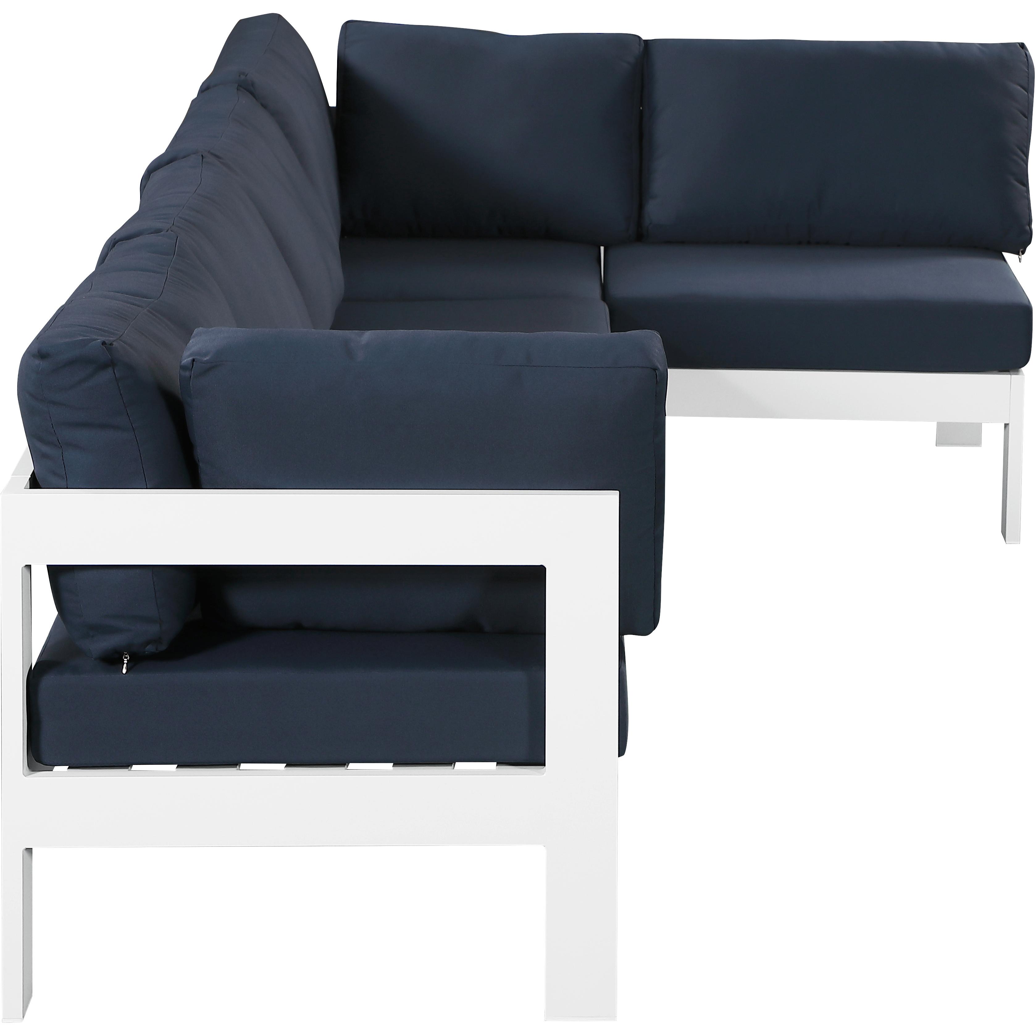 Meridian Nizuc Navy Water Resistant Fabric Outdoor Patio Modular Sectional