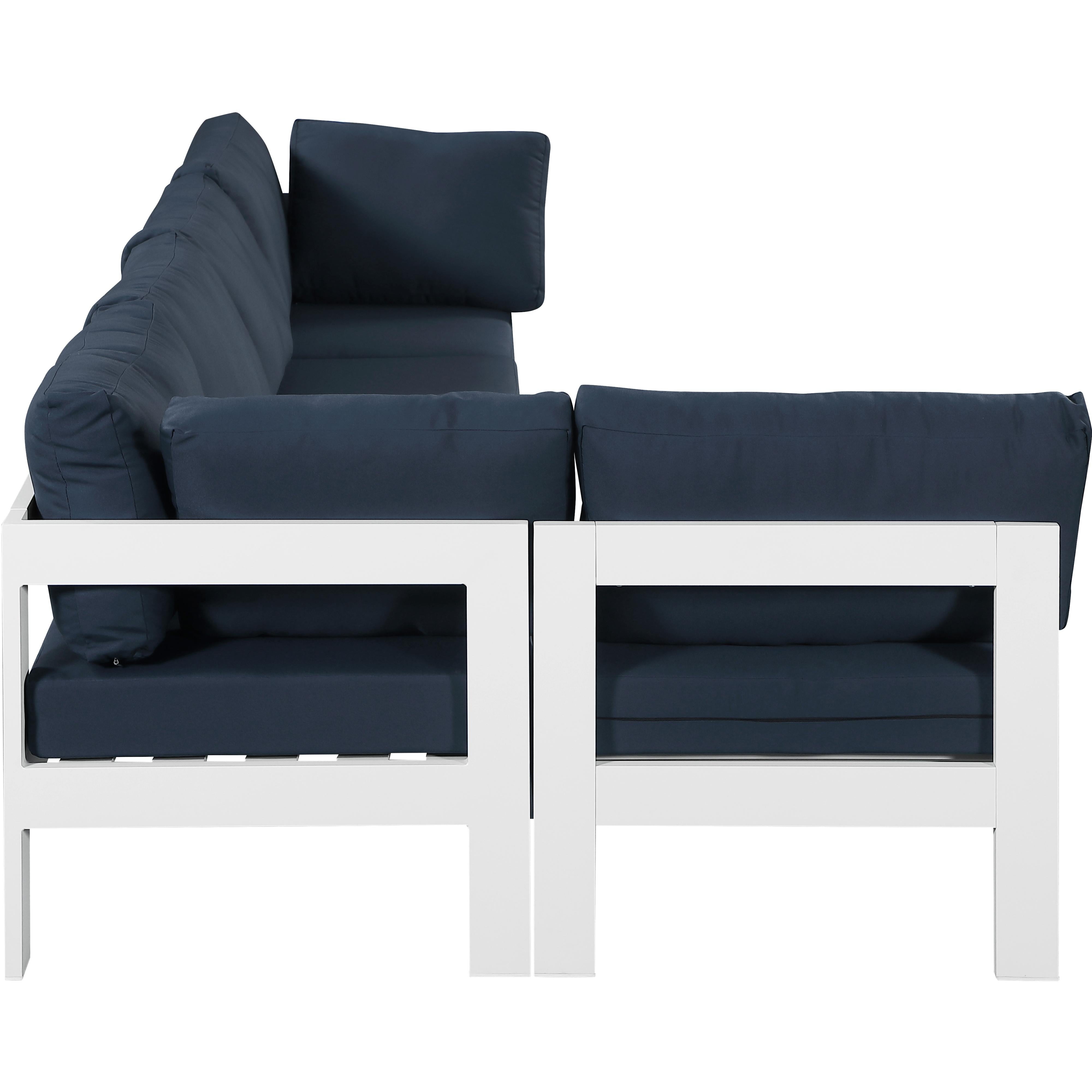 Meridian Nizuc Navy Water Resistant Fabric Outdoor Patio Modular Sectional