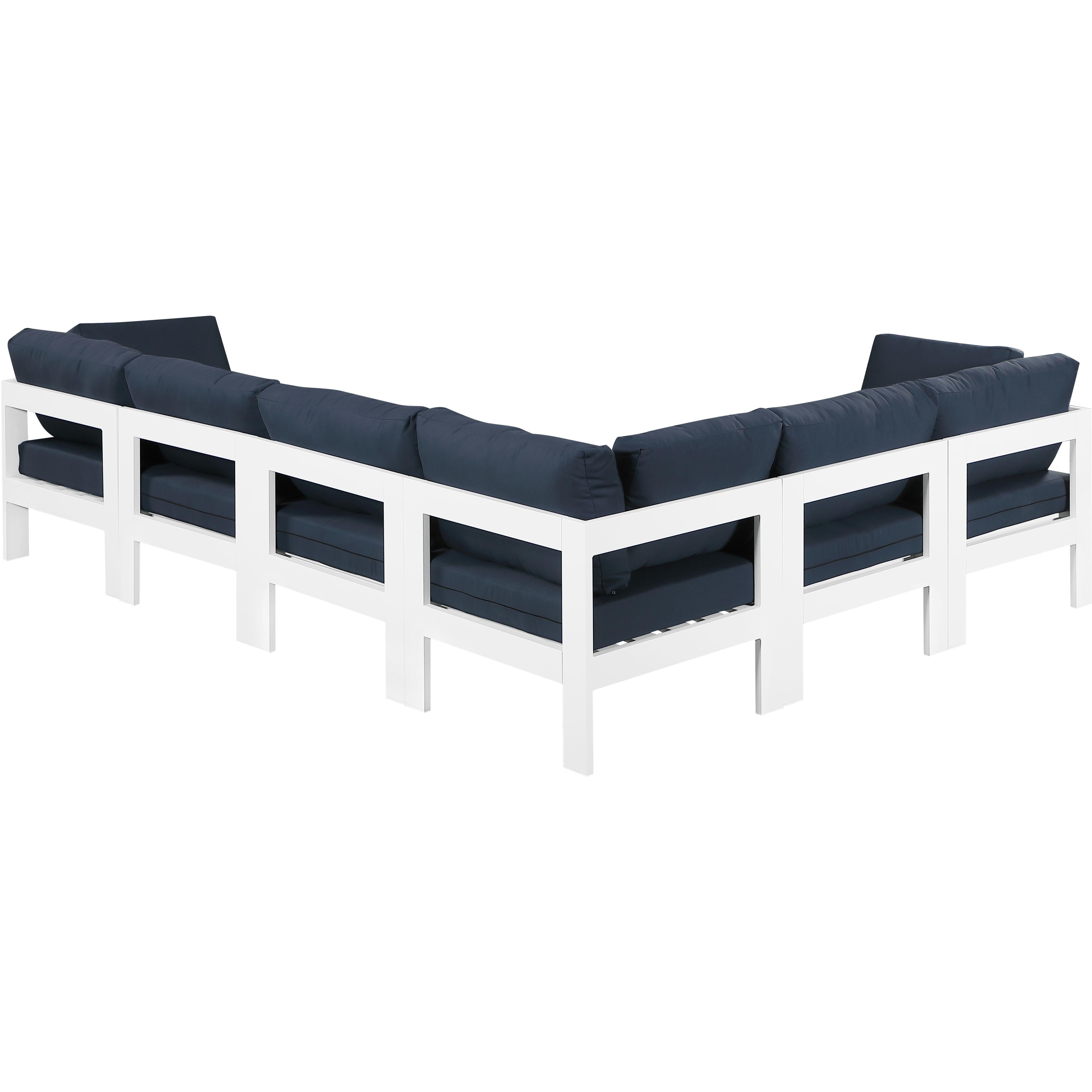 Meridian Nizuc Navy Water Resistant Fabric Outdoor Patio Modular Sectional