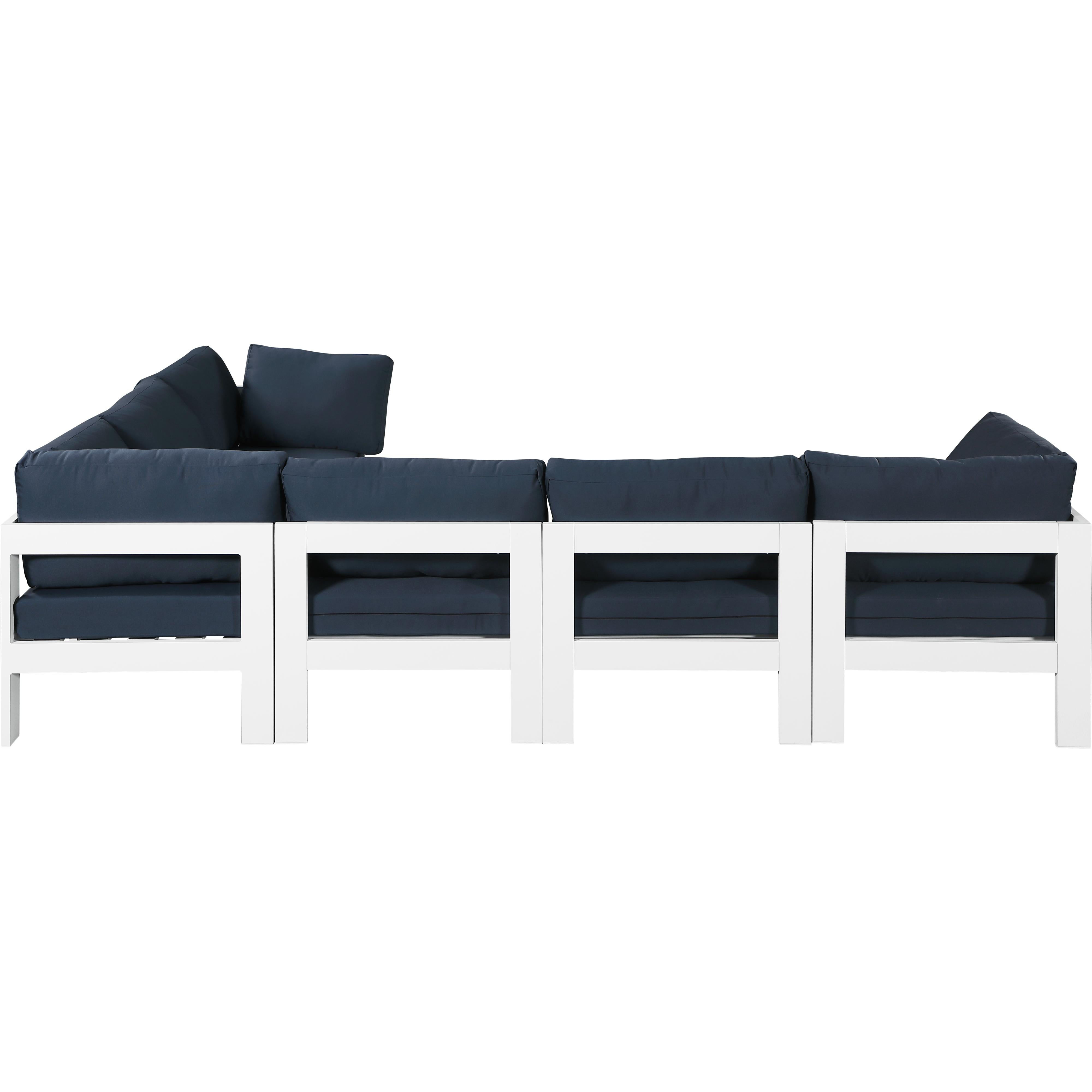 Meridian Nizuc Navy Water Resistant Fabric Outdoor Patio Modular Sectional