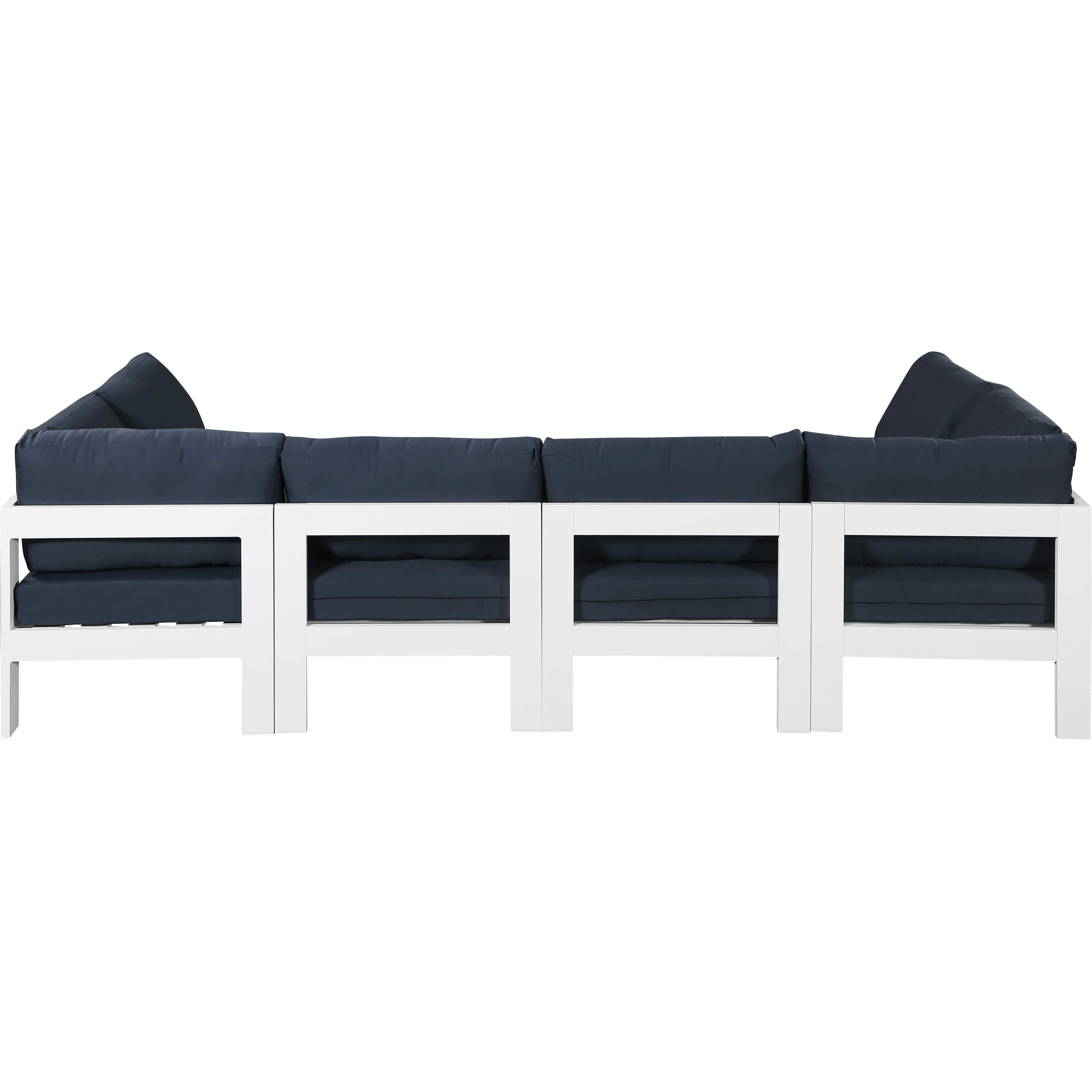 Meridian Nizuc Navy Water Resistant Fabric Outdoor Patio Modular Sectional