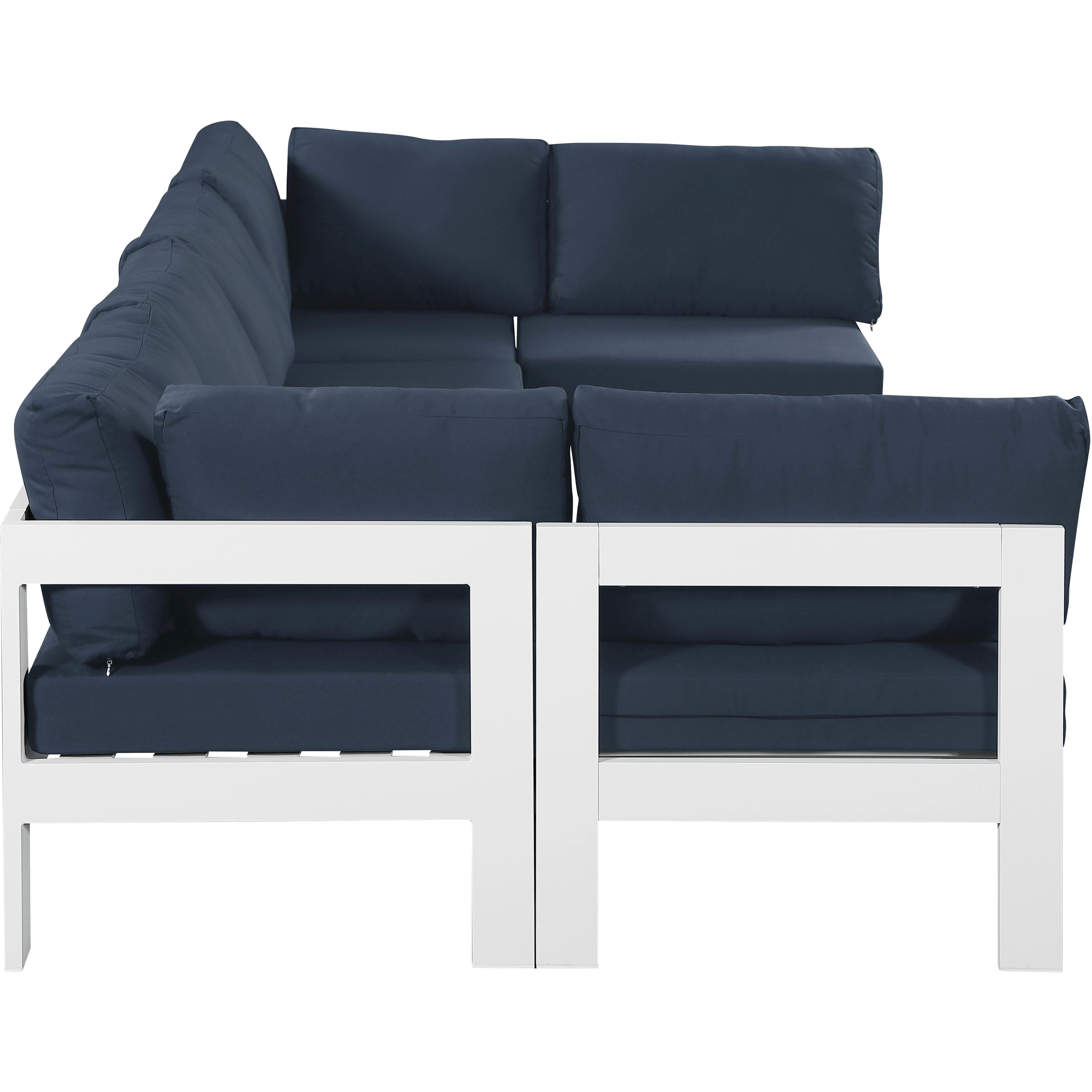 Meridian Nizuc Navy Water Resistant Fabric Outdoor Patio Modular Sectional