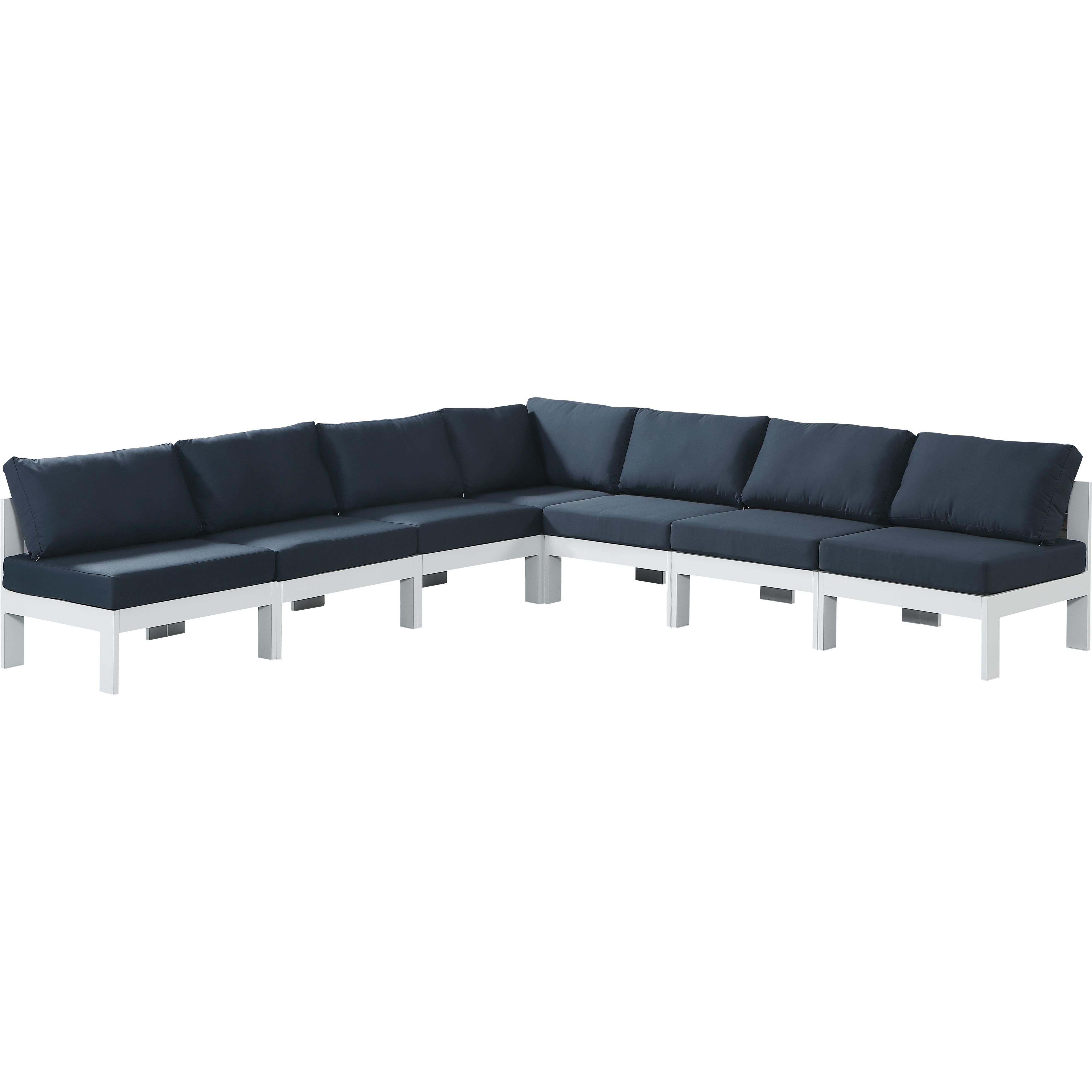 Meridian Nizuc Navy Water Resistant Fabric Outdoor Patio Modular Sectional