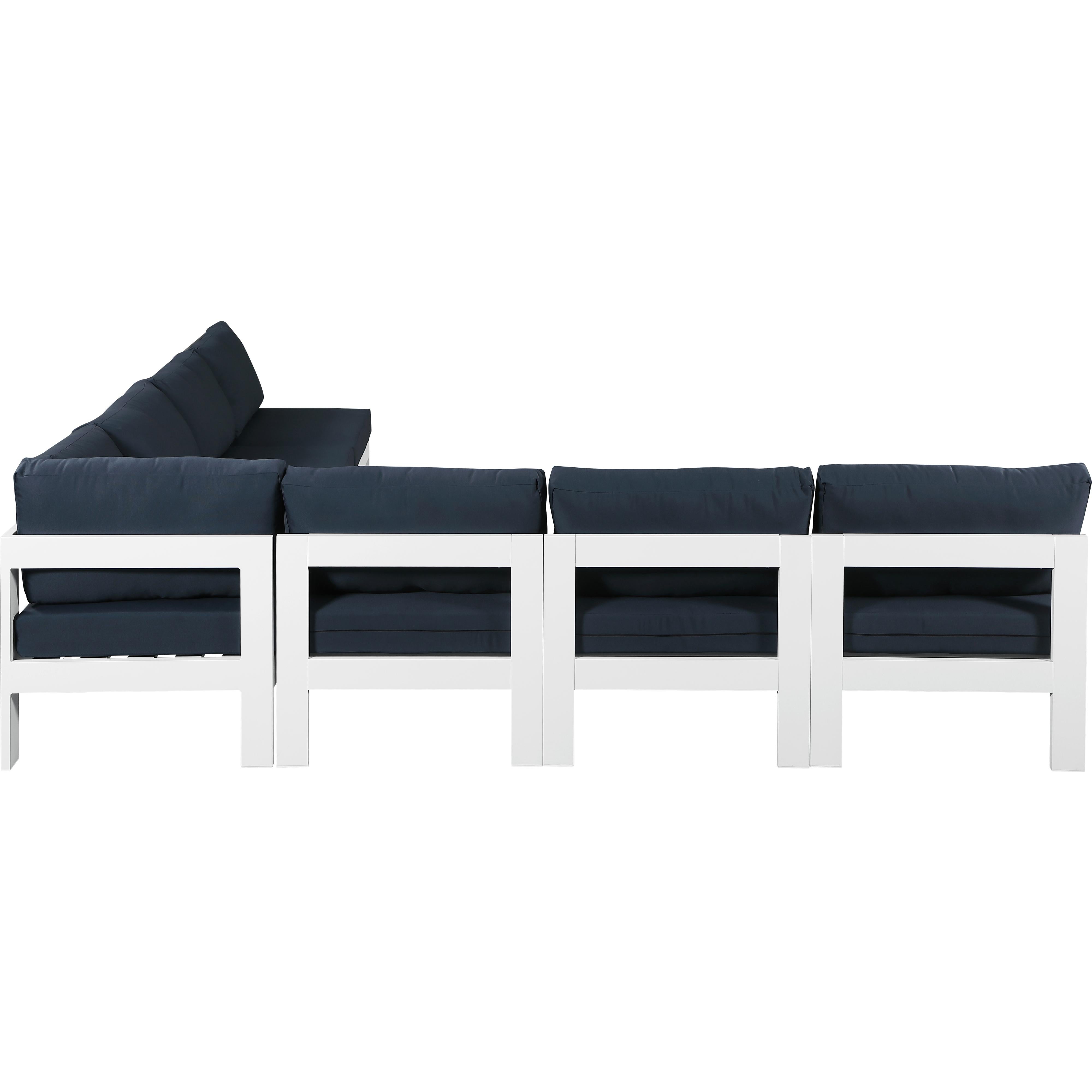 Meridian Nizuc Navy Water Resistant Fabric Outdoor Patio Modular Sectional
