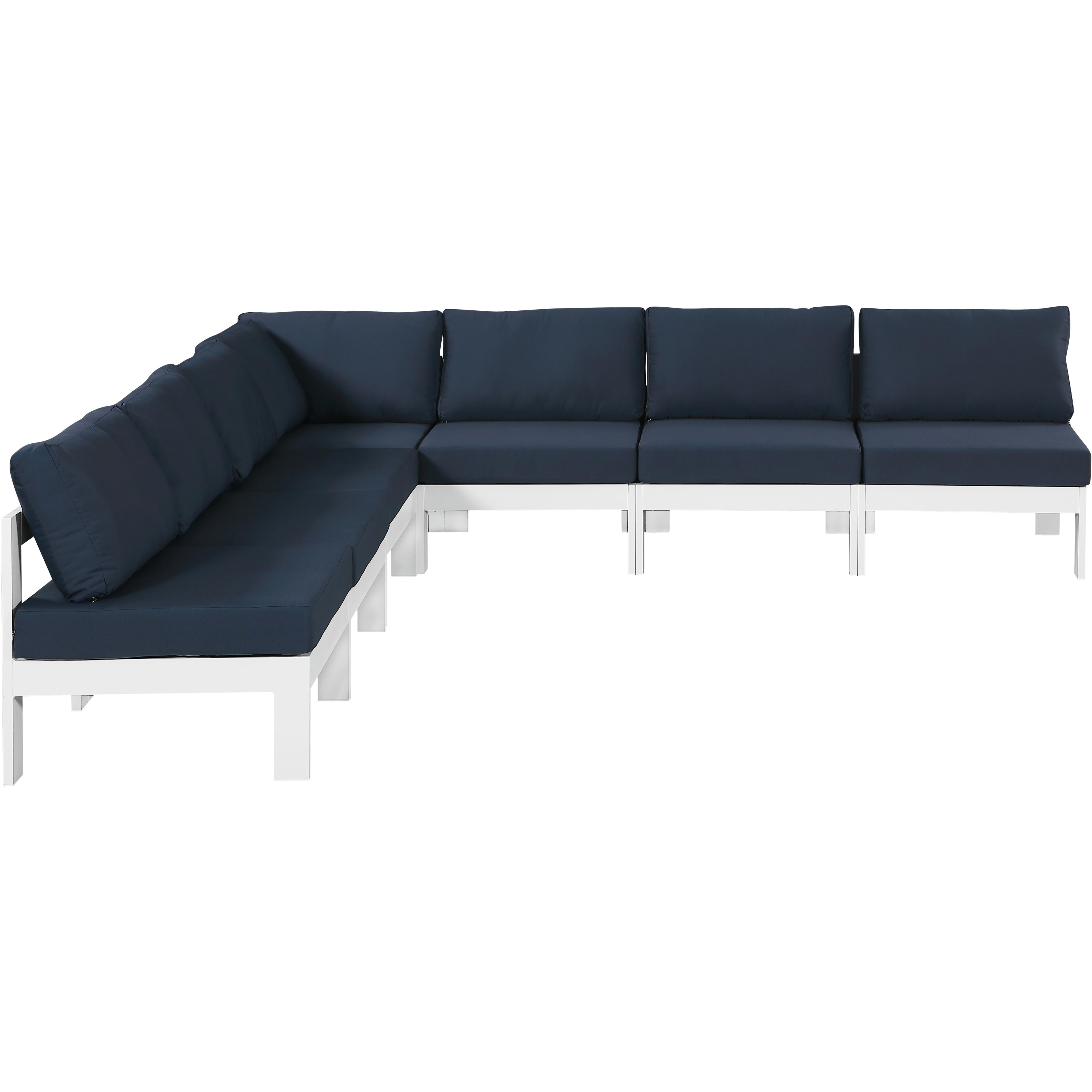 Meridian Nizuc Navy Water Resistant Fabric Outdoor Patio Modular Sectional