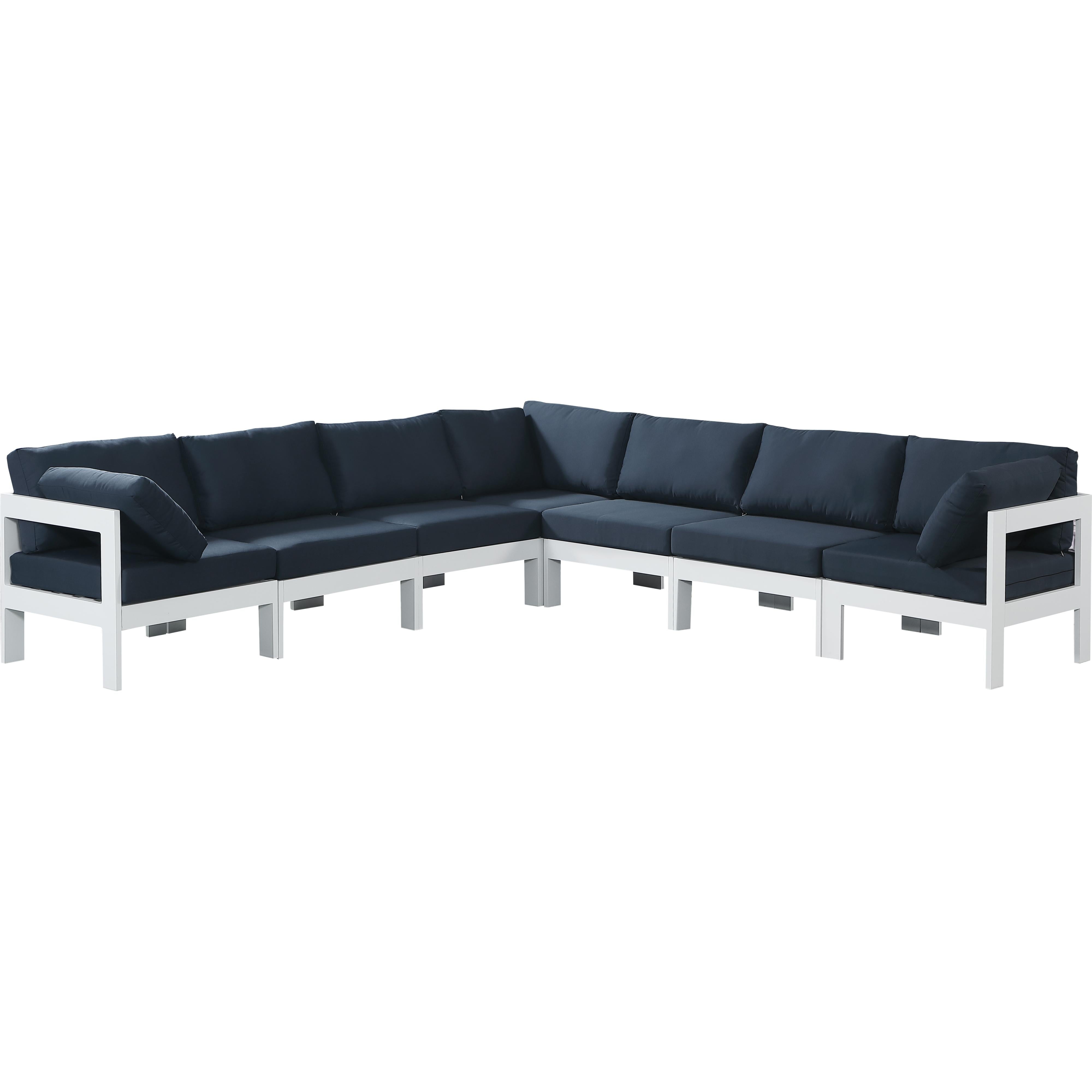 Meridian Nizuc Navy Water Resistant Fabric Outdoor Patio Modular Sectional