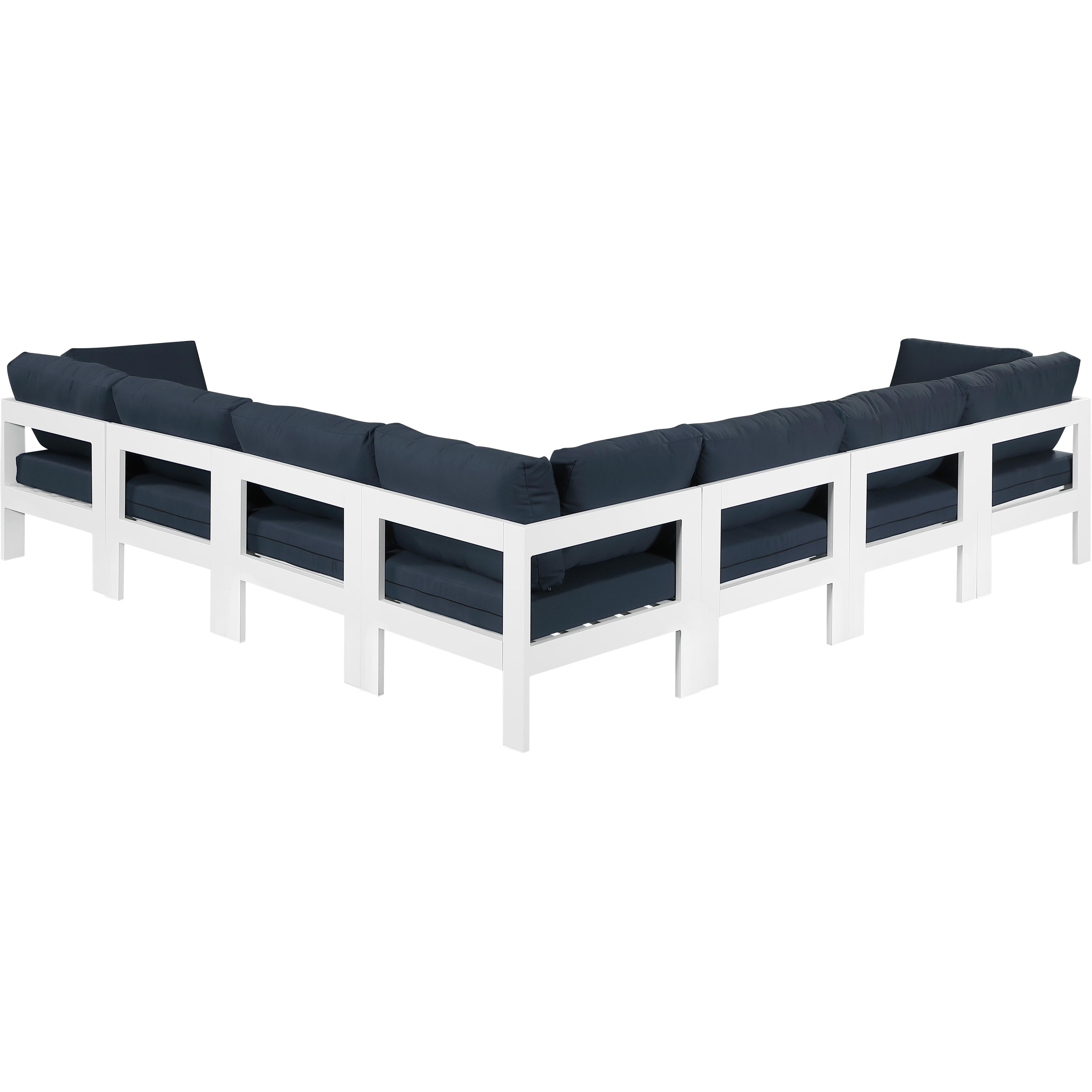 Meridian Nizuc Navy Water Resistant Fabric Outdoor Patio Modular Sectional