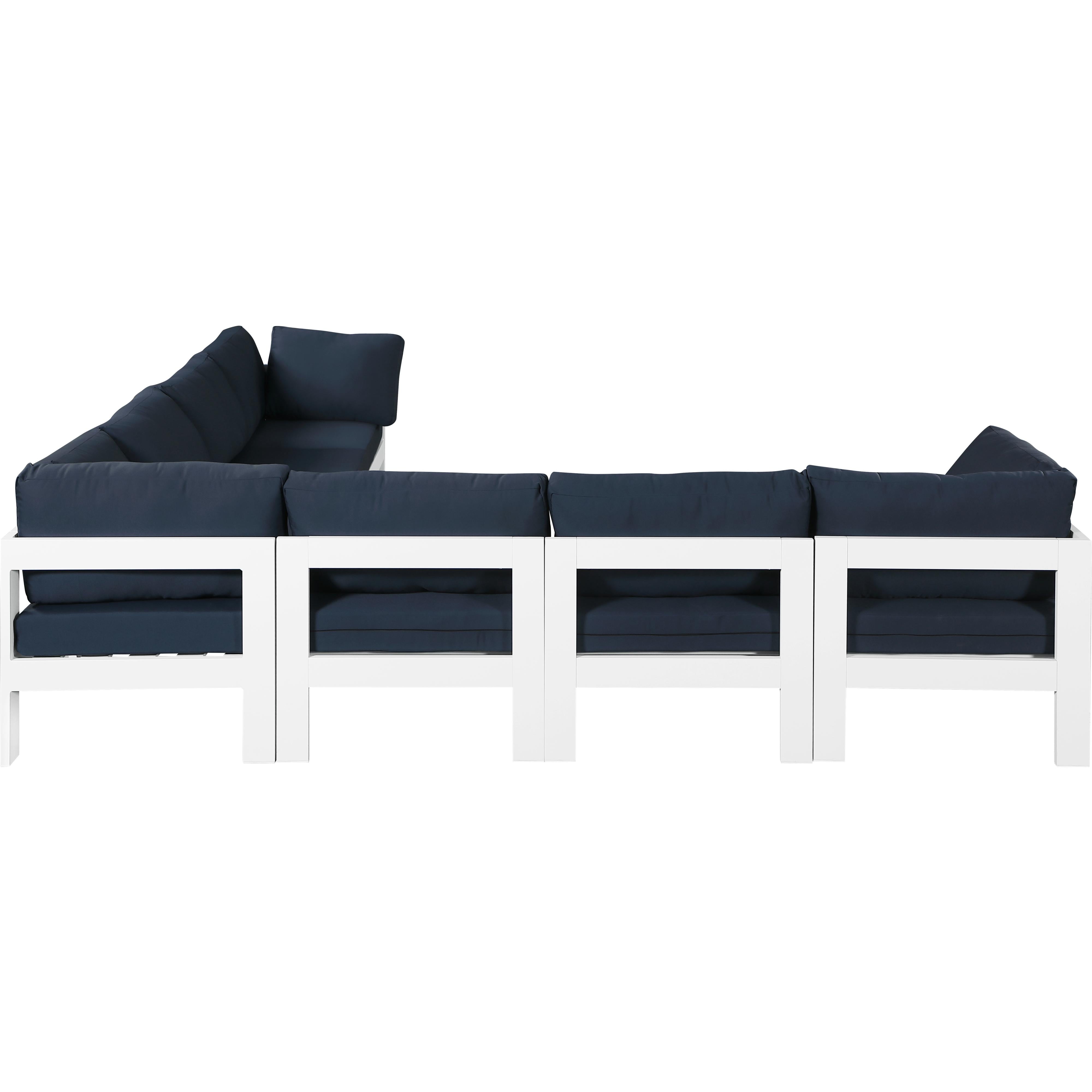 Meridian Nizuc Navy Water Resistant Fabric Outdoor Patio Modular Sectional