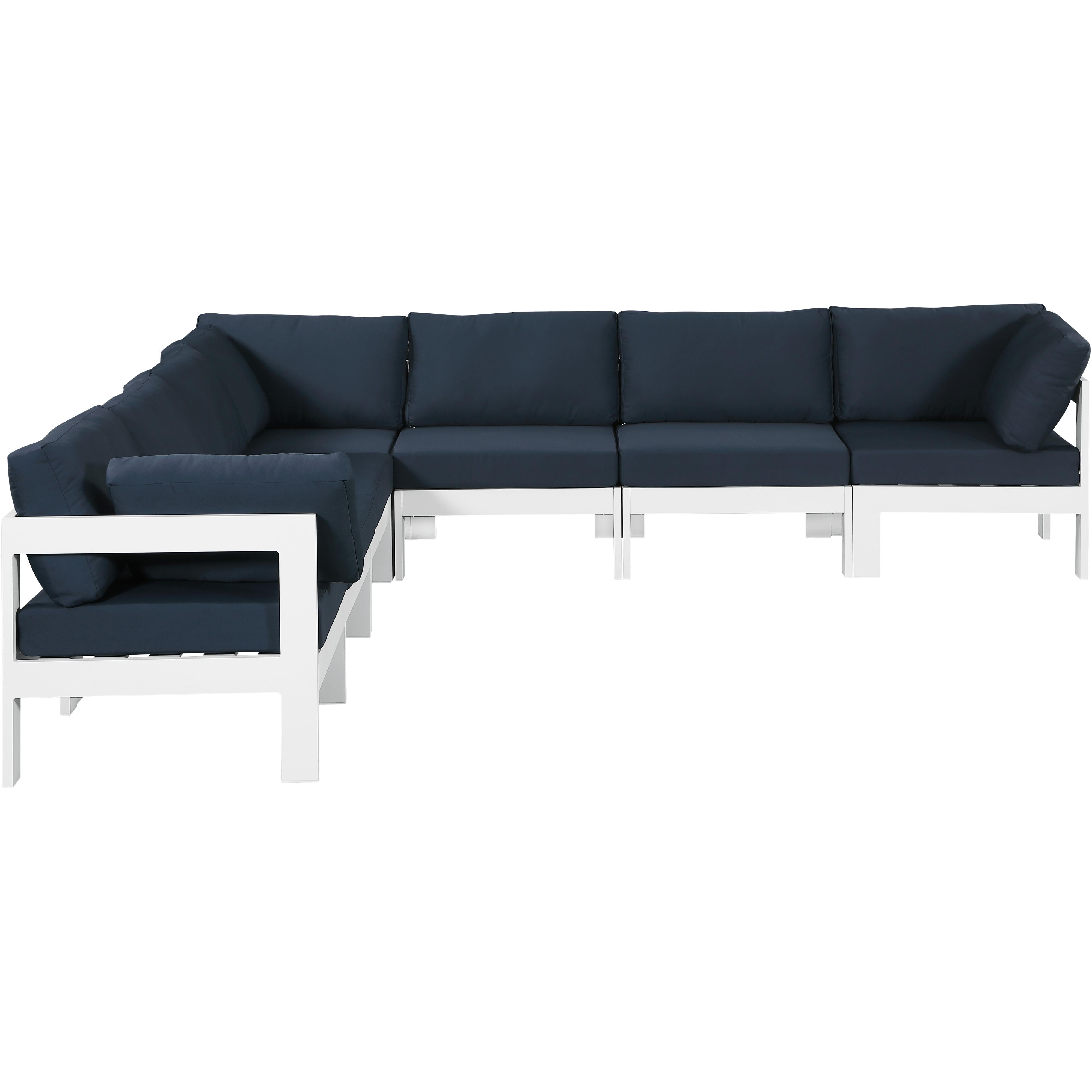 Meridian Nizuc Navy Water Resistant Fabric Outdoor Patio Modular Sectional
