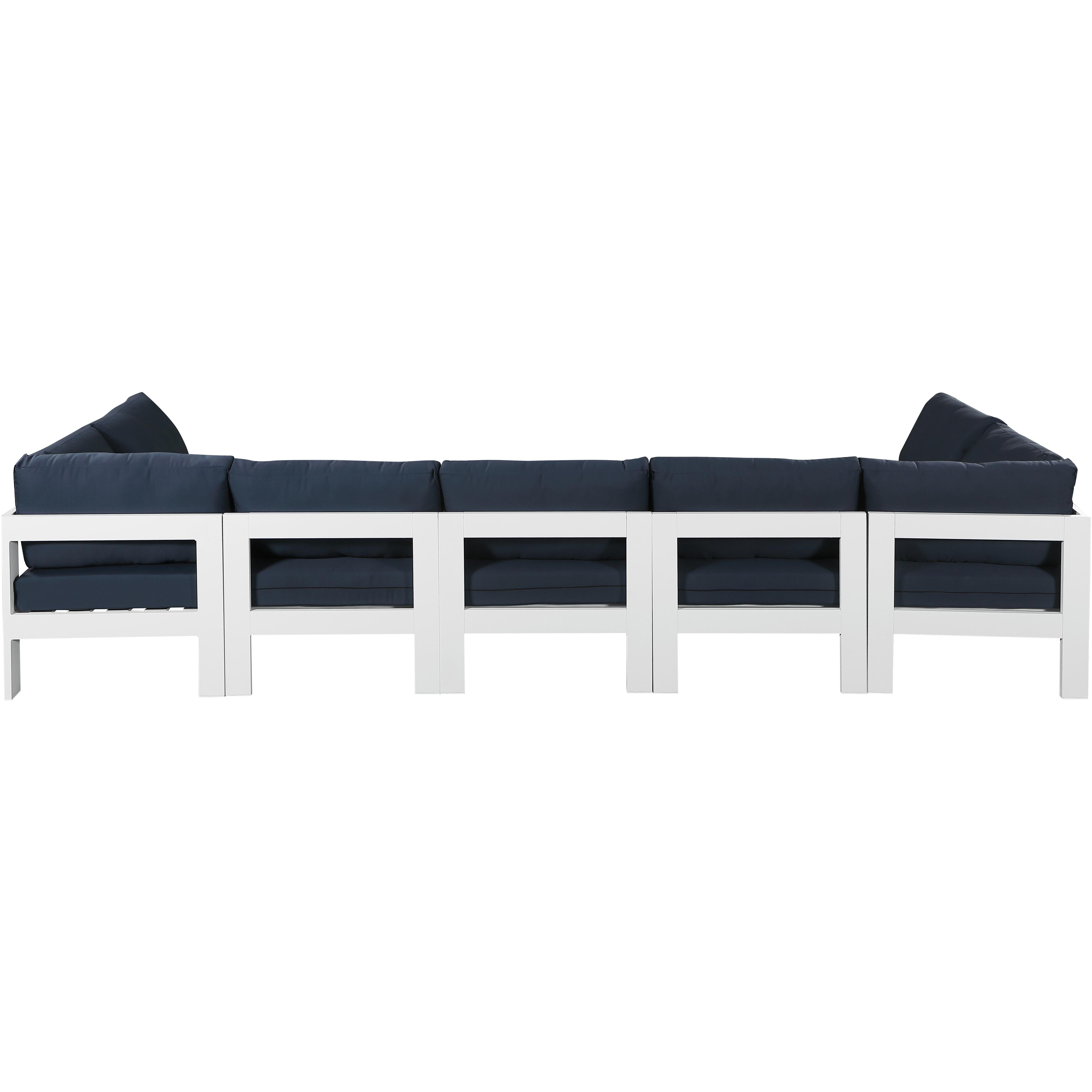 Meridian Nizuc Navy Water Resistant Fabric Outdoor Patio Modular Sectional