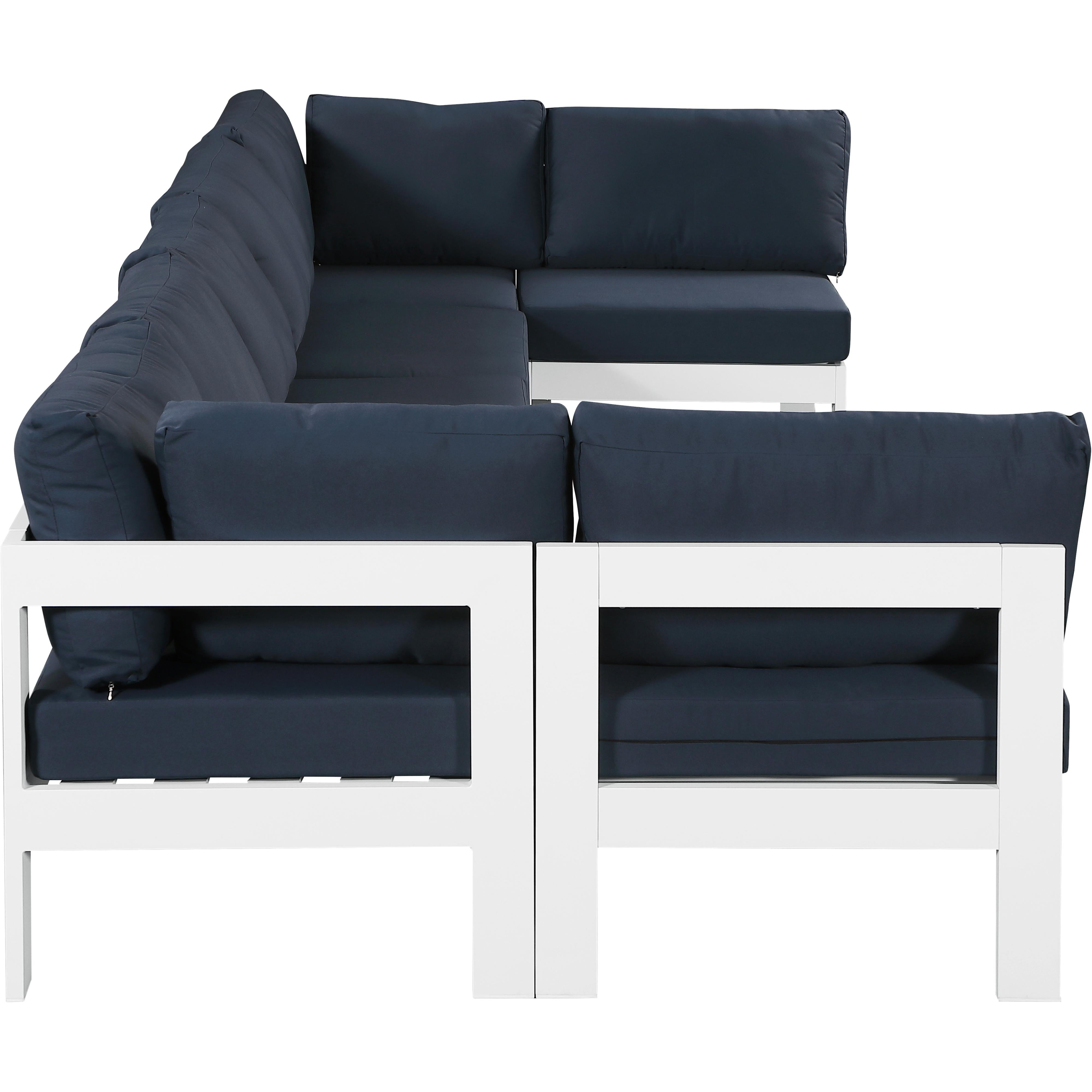 Meridian Nizuc Navy Water Resistant Fabric Outdoor Patio Modular Sectional