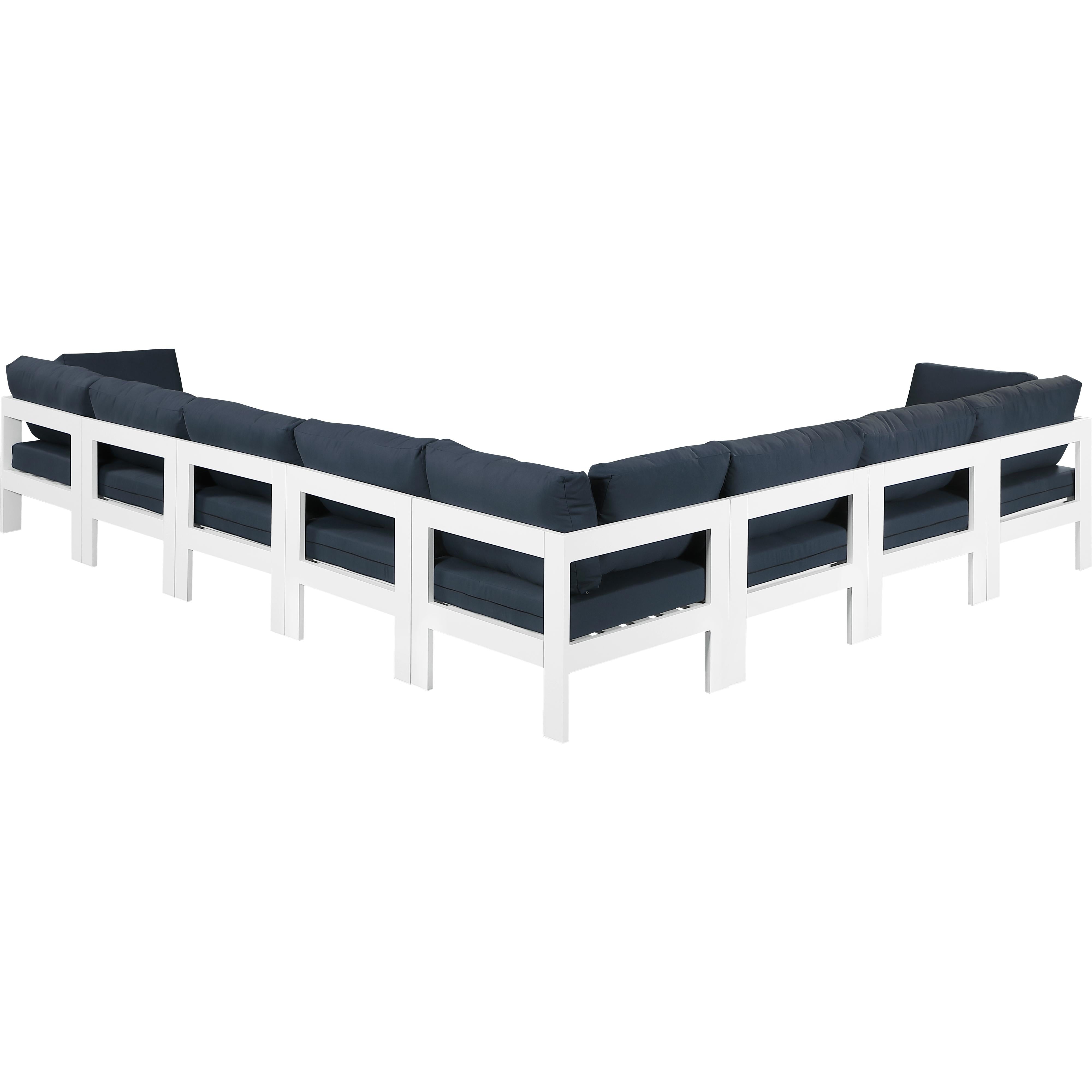 Meridian Nizuc Navy Water Resistant Fabric Outdoor Patio Modular Sectional