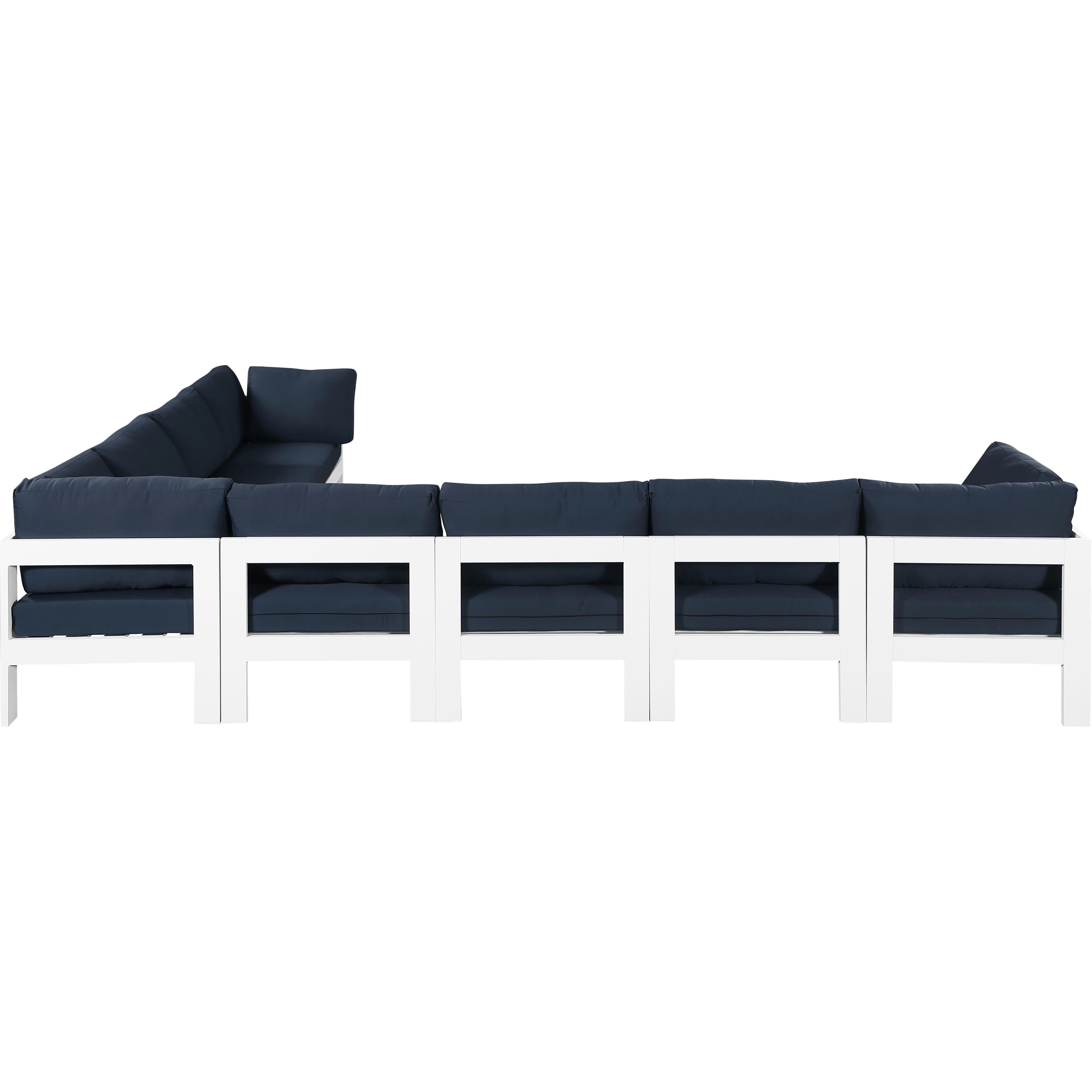 Meridian Nizuc Navy Water Resistant Fabric Outdoor Patio Modular Sectional