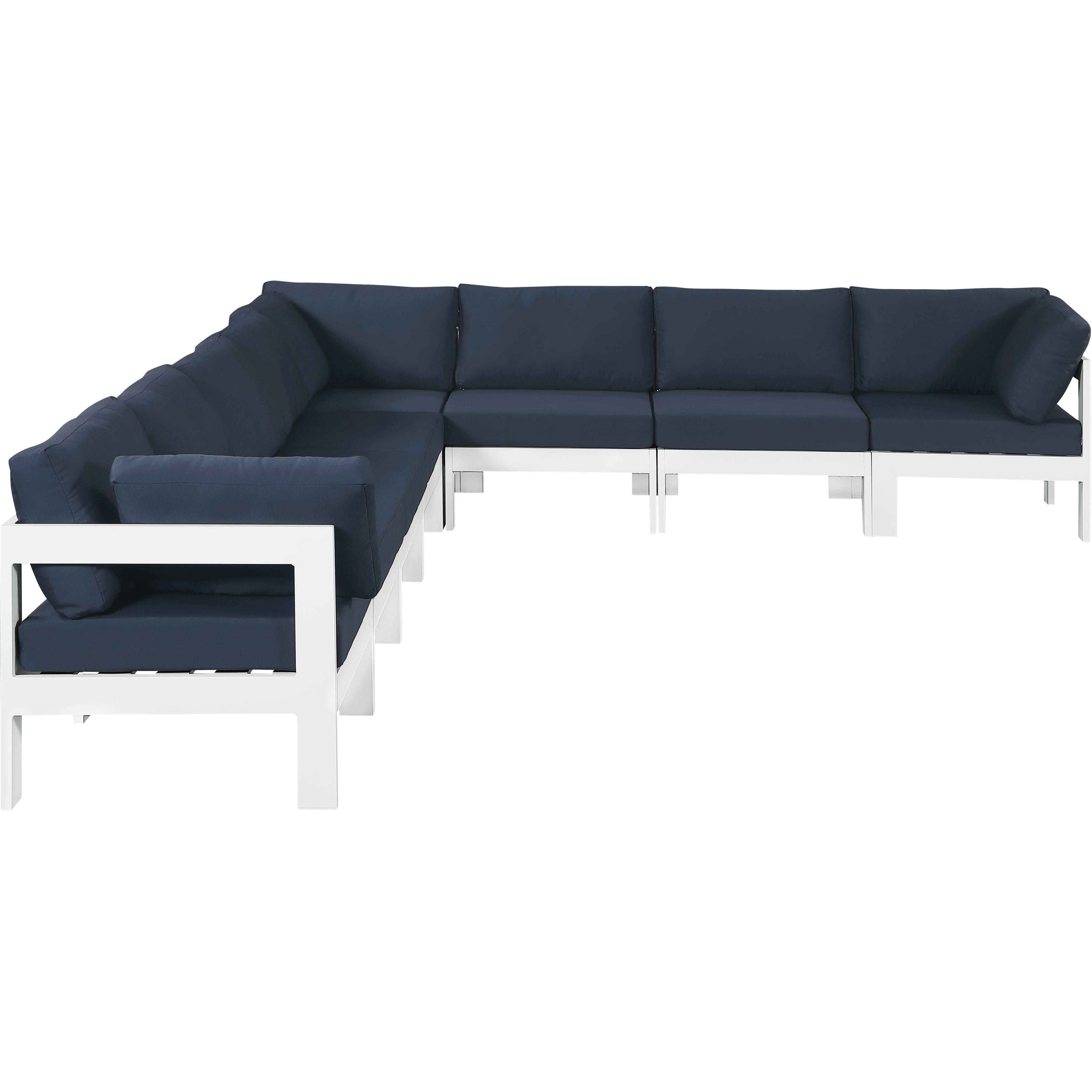 Meridian Nizuc Navy Water Resistant Fabric Outdoor Patio Modular Sectional