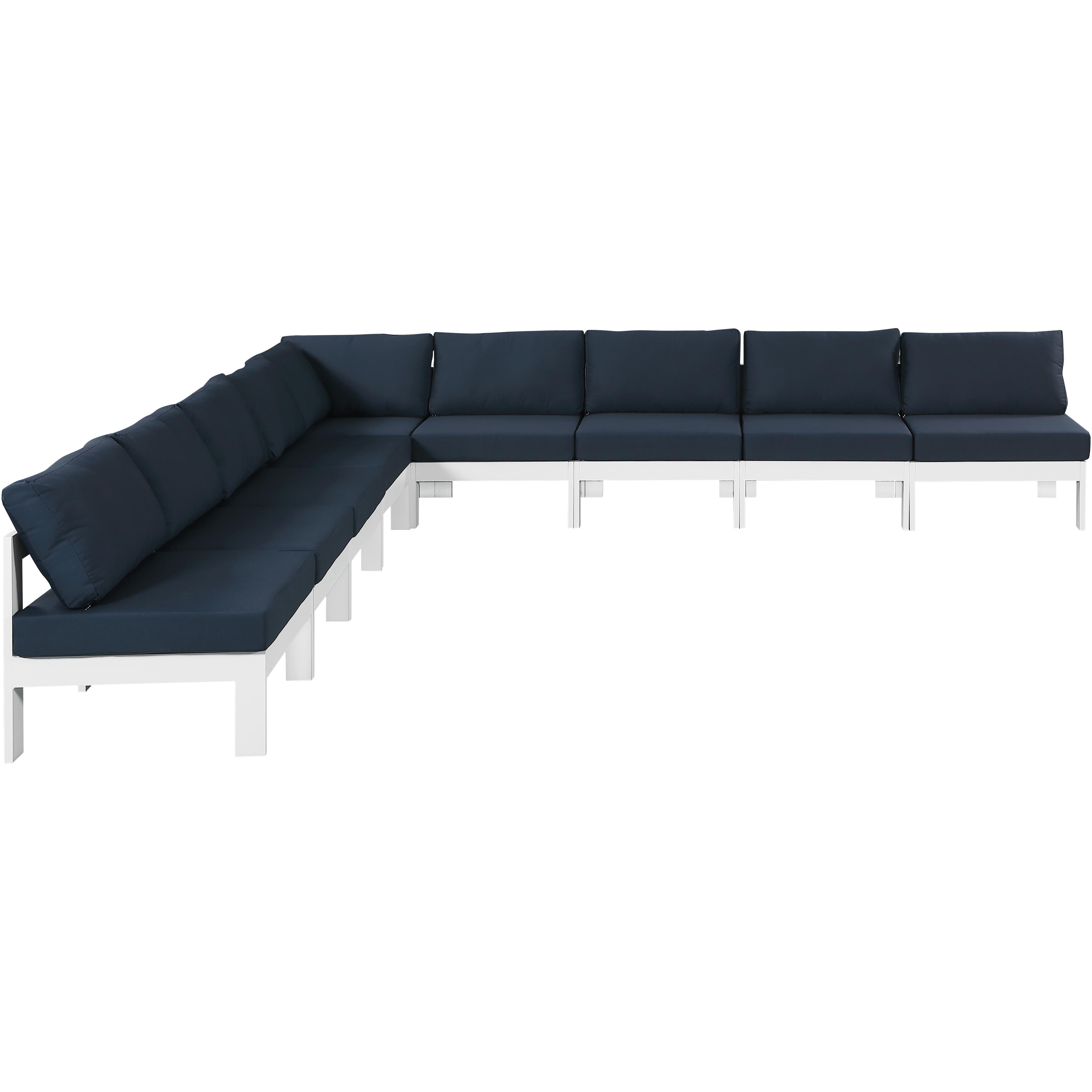 Meridian Nizuc Navy Water Resistant Fabric Outdoor Patio Modular Sectional