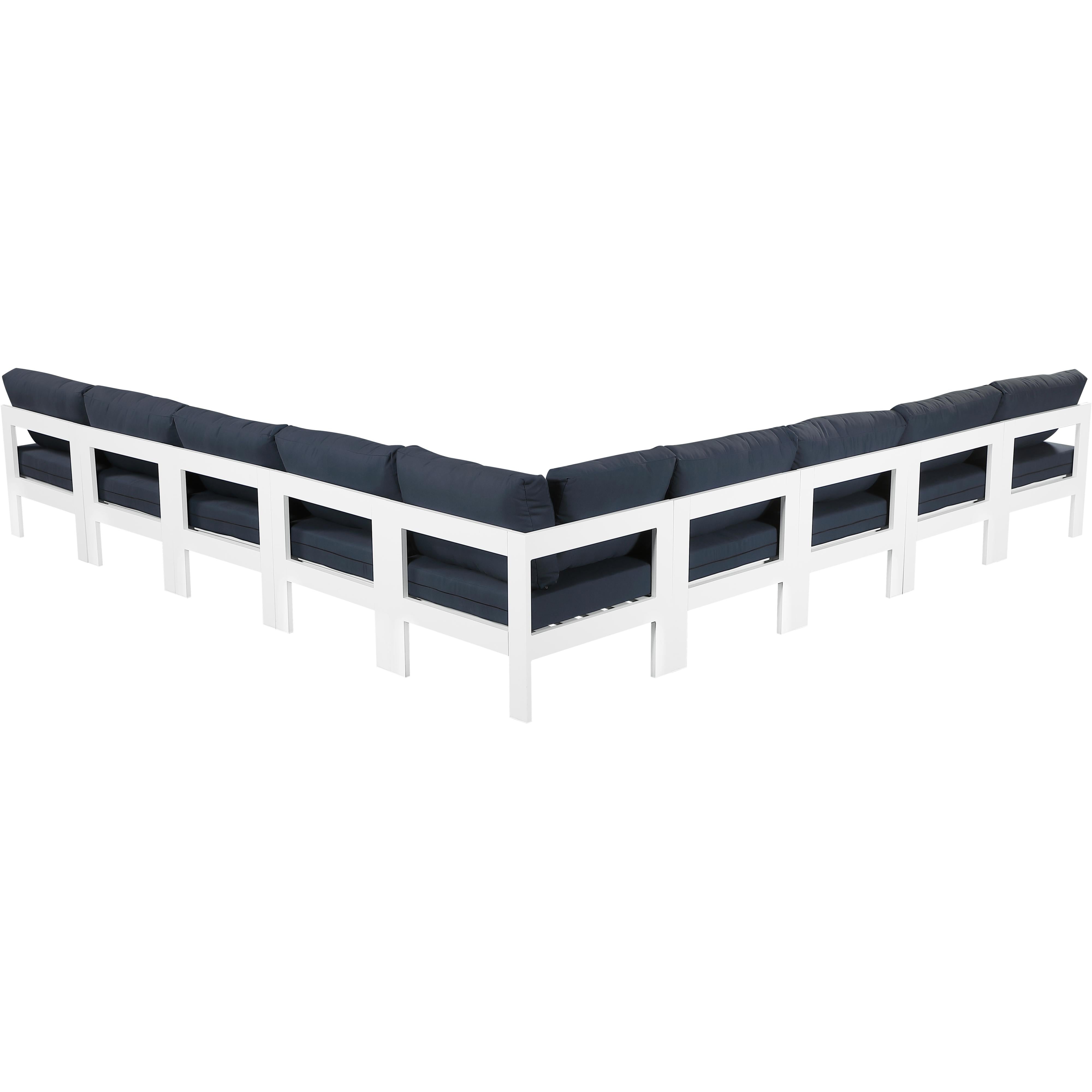 Meridian Nizuc Navy Water Resistant Fabric Outdoor Patio Modular Sectional