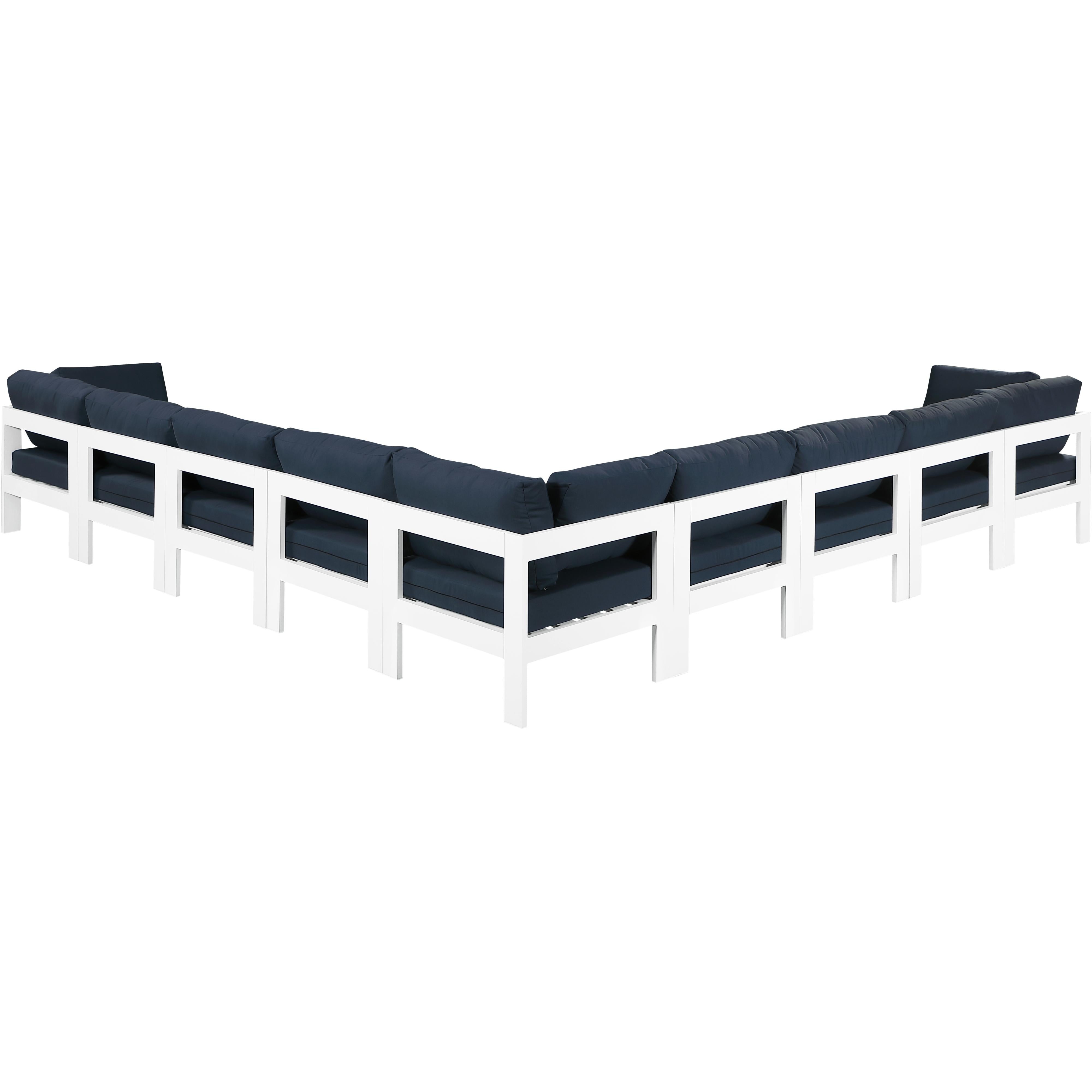 Meridian Nizuc Navy Water Resistant Fabric Outdoor Patio Modular Sectional
