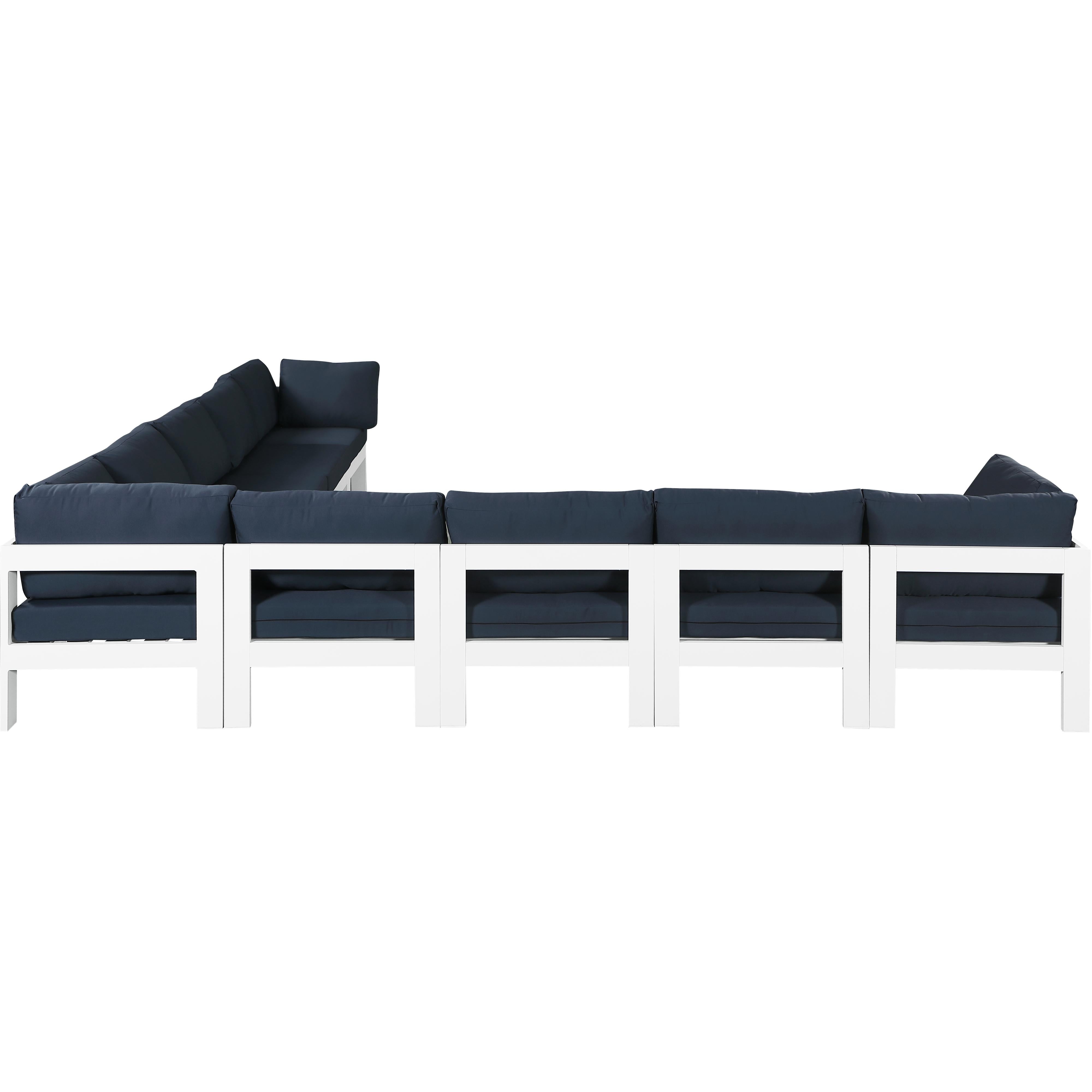 Meridian Nizuc Navy Water Resistant Fabric Outdoor Patio Modular Sectional