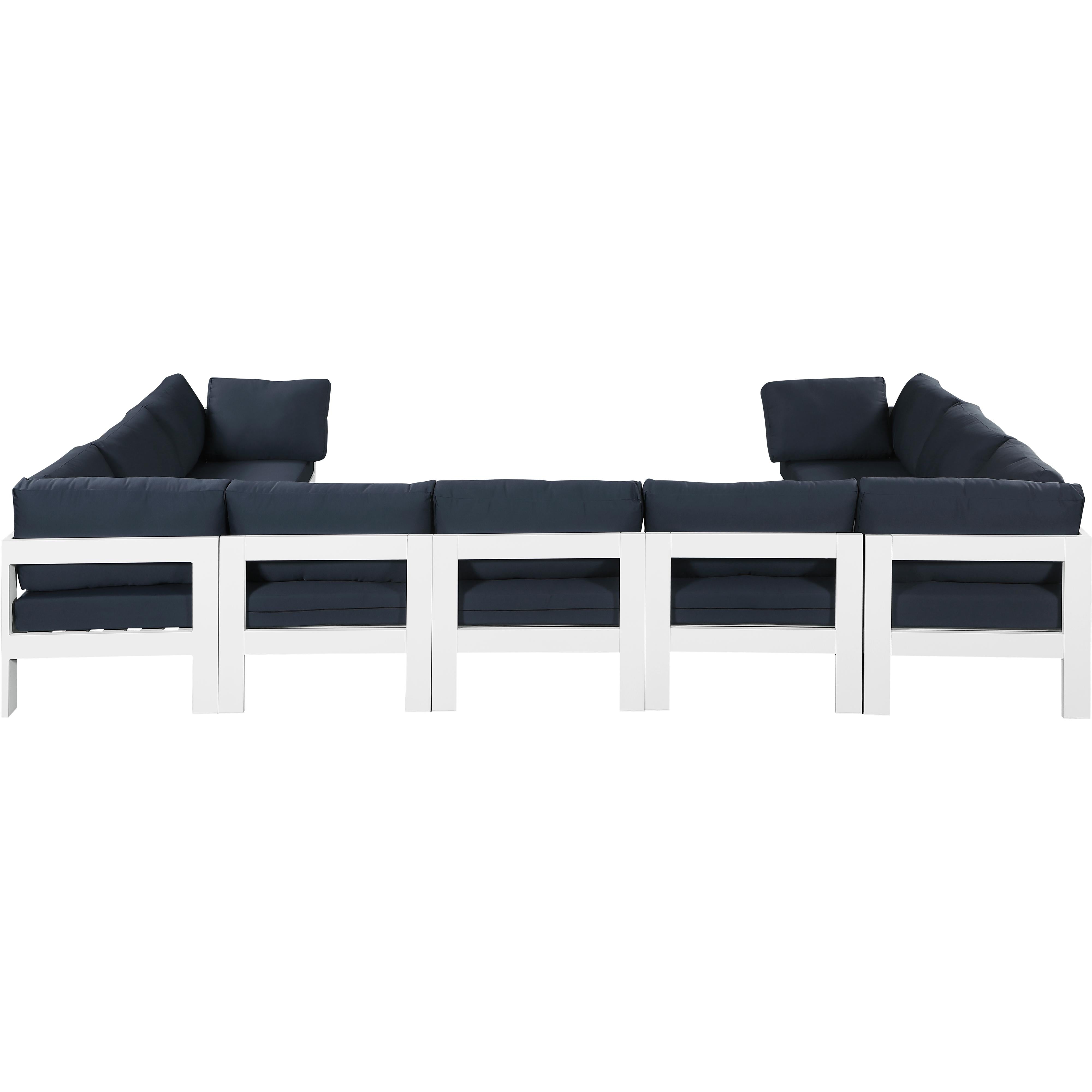 Meridian Nizuc Navy Water Resistant Fabric Outdoor Patio Modular Sectional