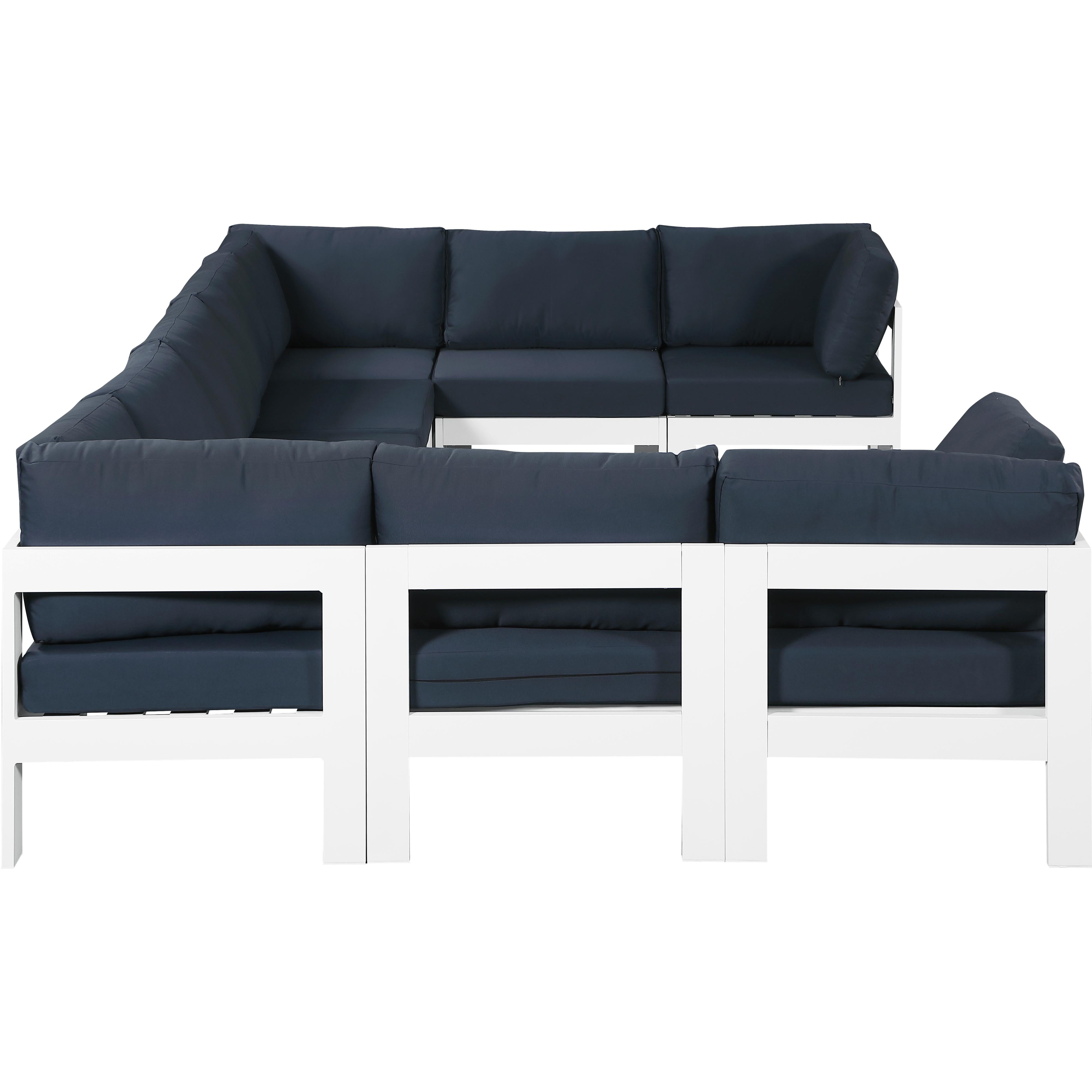 Meridian Nizuc Navy Water Resistant Fabric Outdoor Patio Modular Sectional