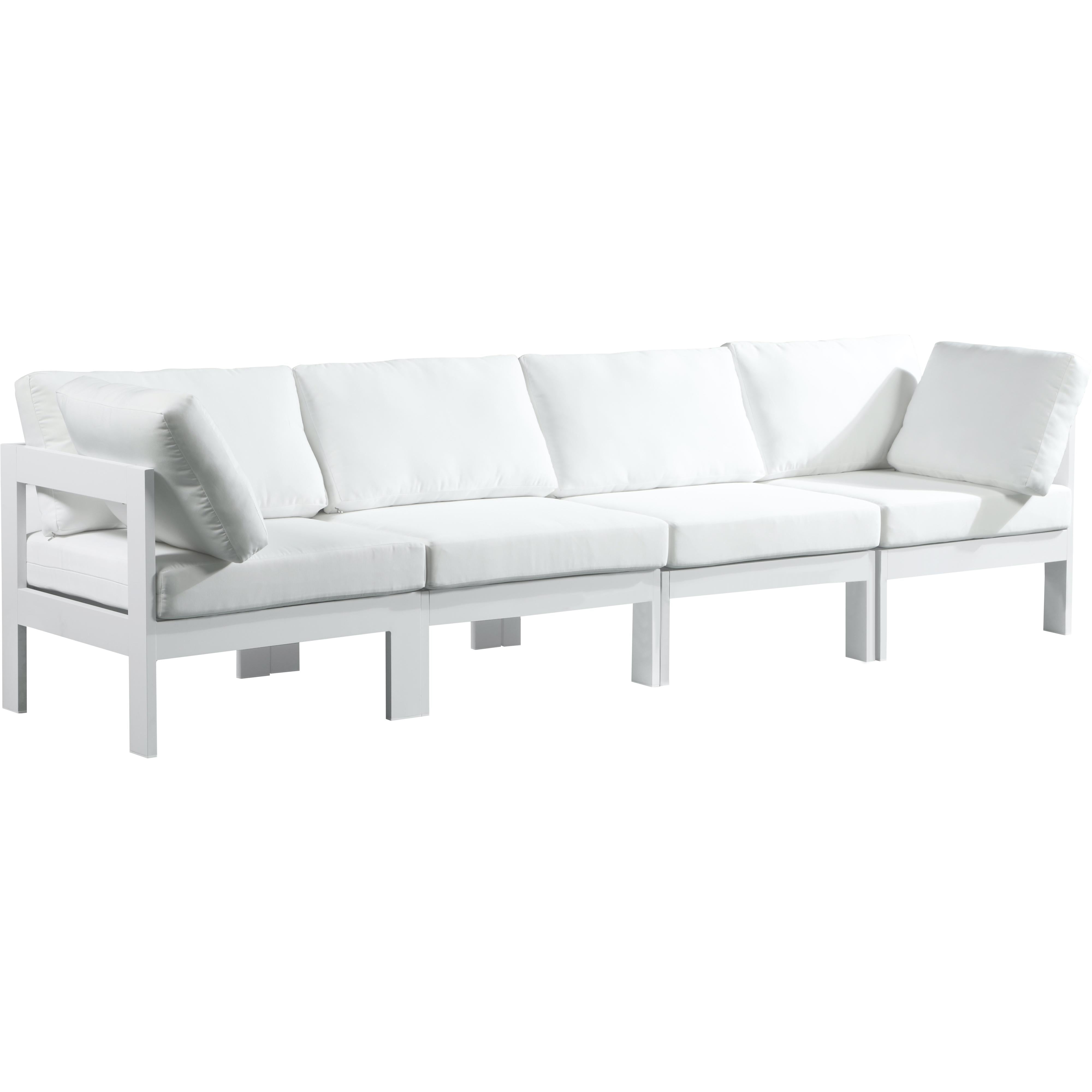 Meridian Nizuc White Water Resistant Fabric Outdoor Patio Modular Sofa