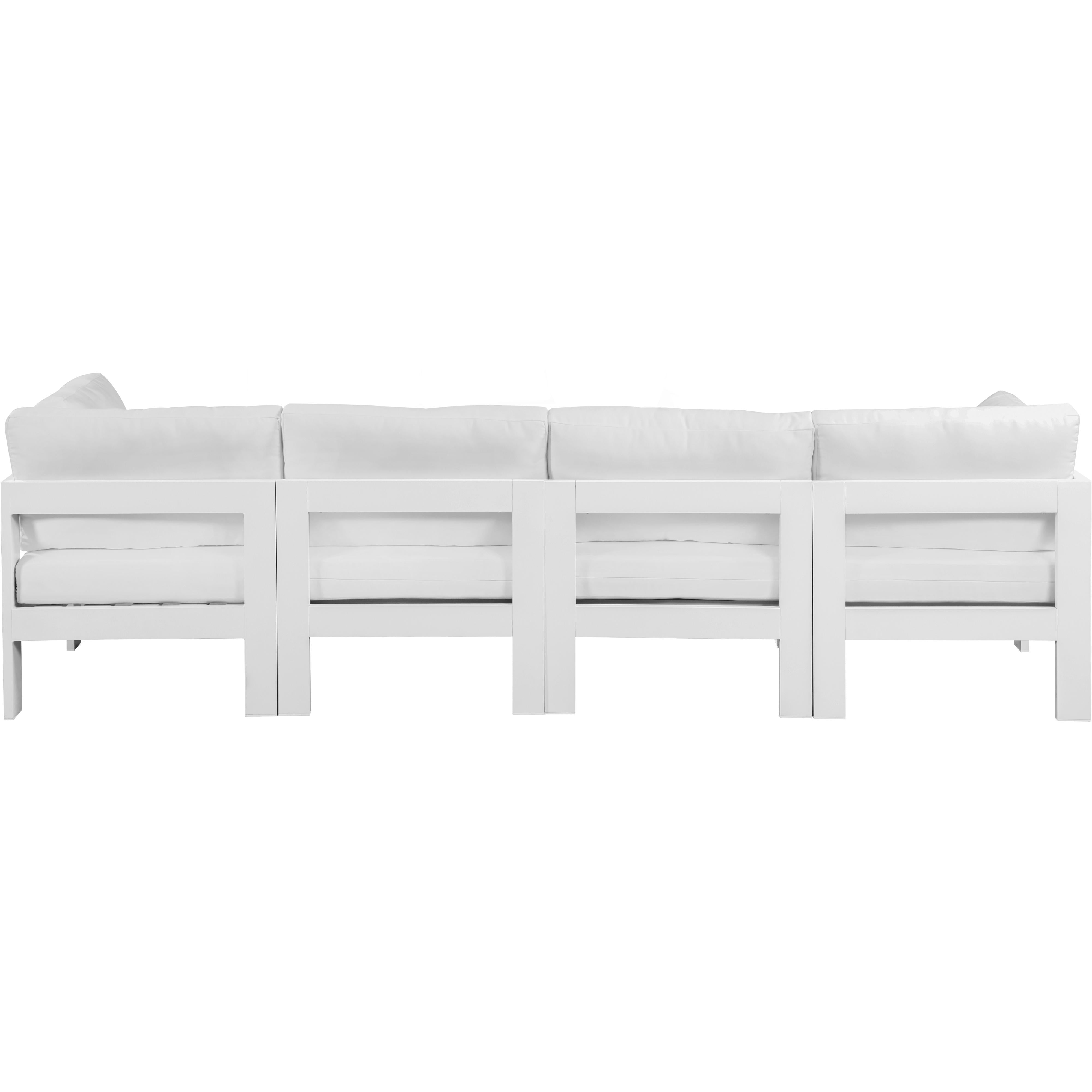 Meridian Nizuc White Water Resistant Fabric Outdoor Patio Modular Sofa