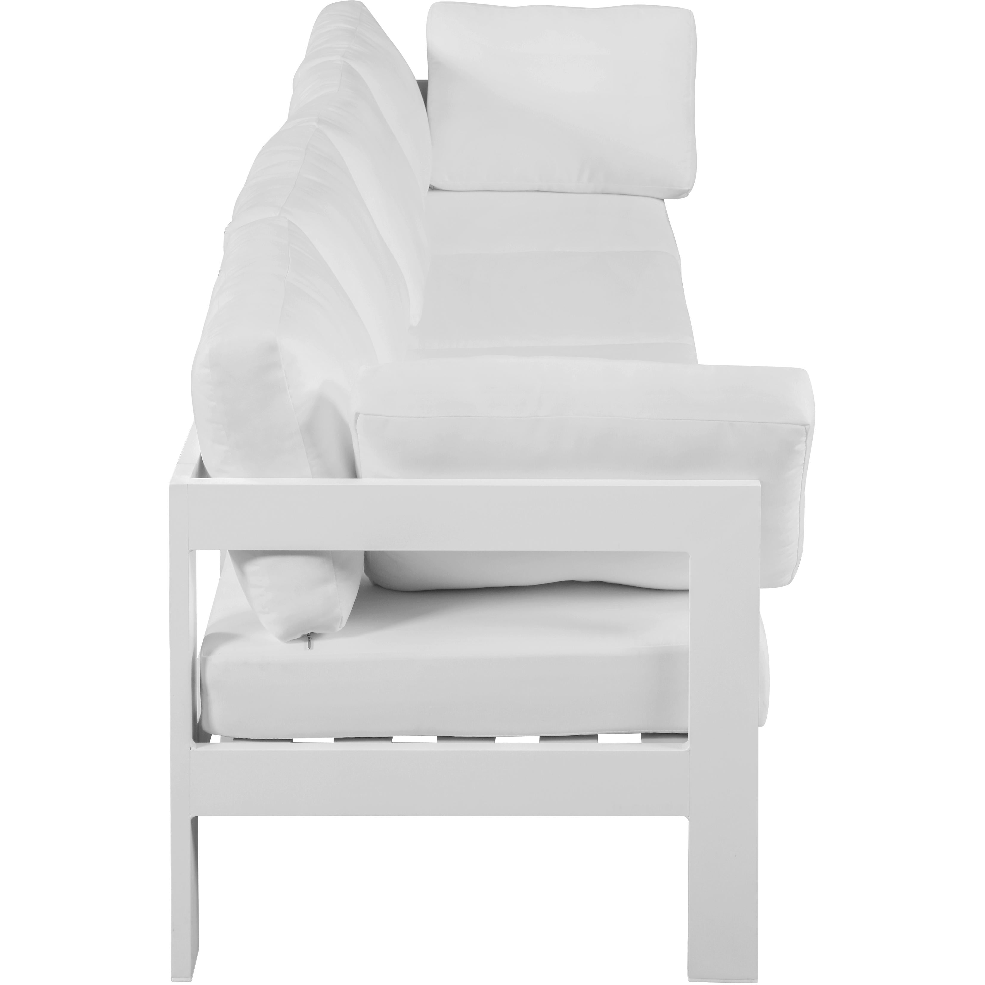 Meridian Nizuc White Water Resistant Fabric Outdoor Patio Modular Sofa