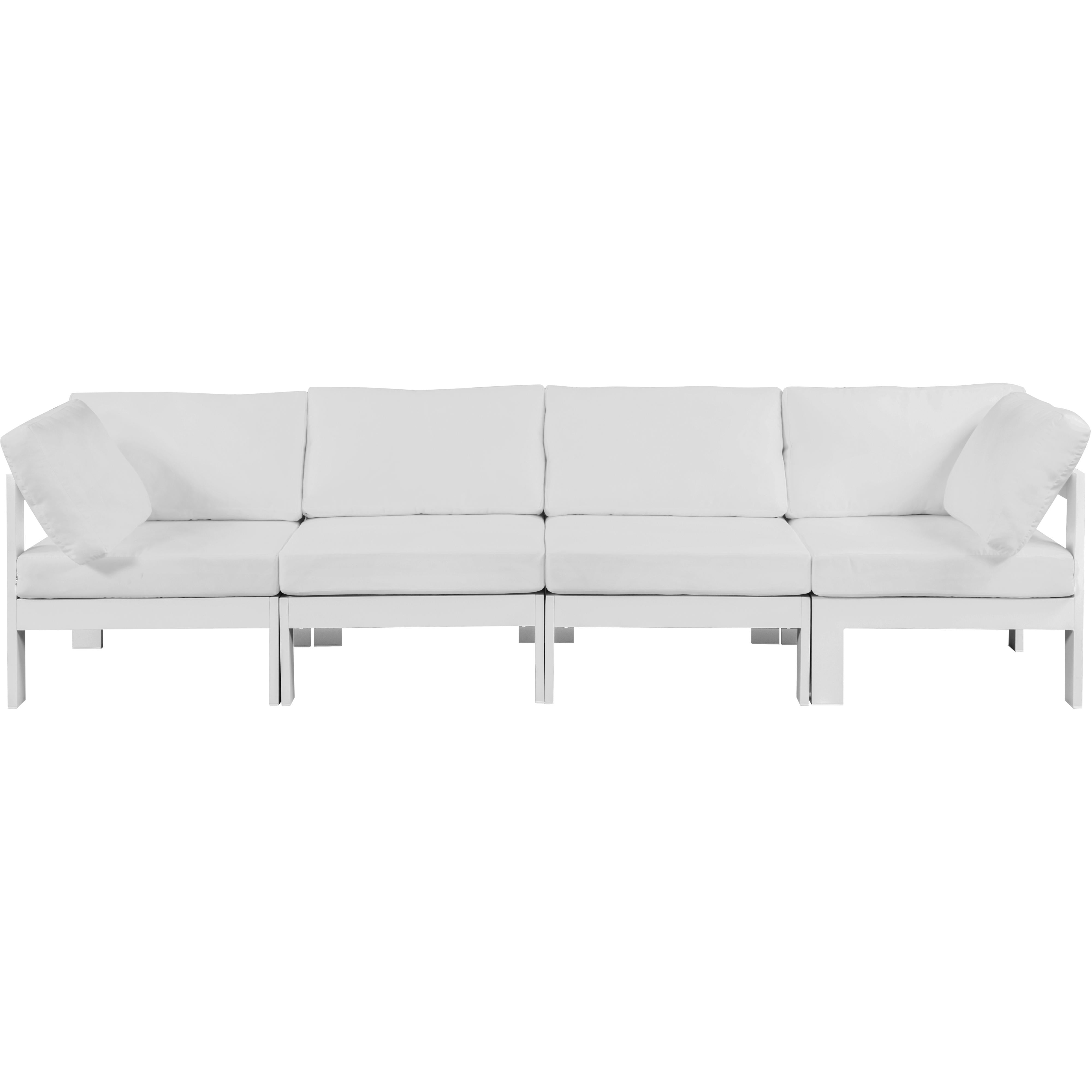 Meridian Nizuc White Water Resistant Fabric Outdoor Patio Modular Sofa