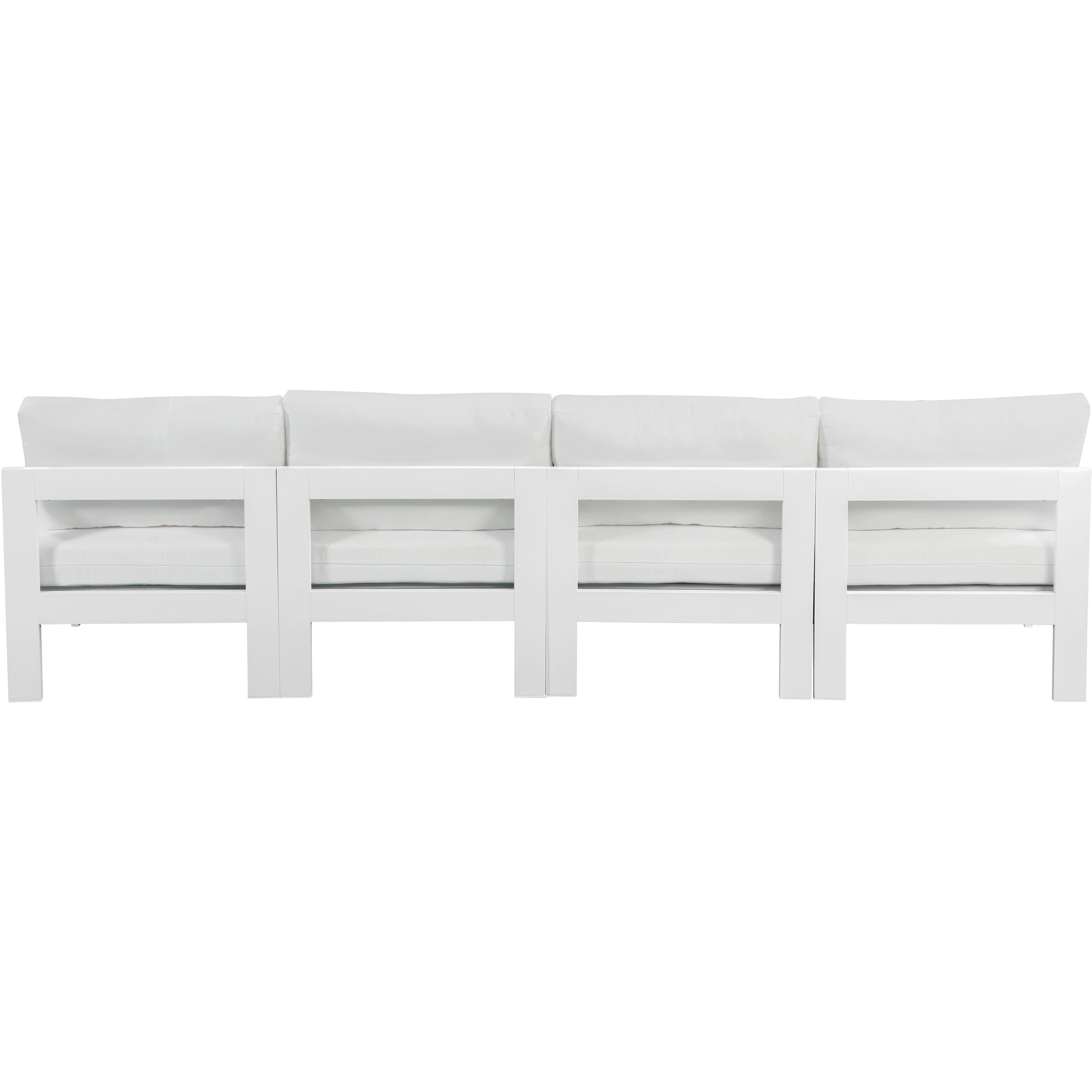 Meridian Nizuc White Water Resistant Fabric Outdoor Patio Modular Sofa