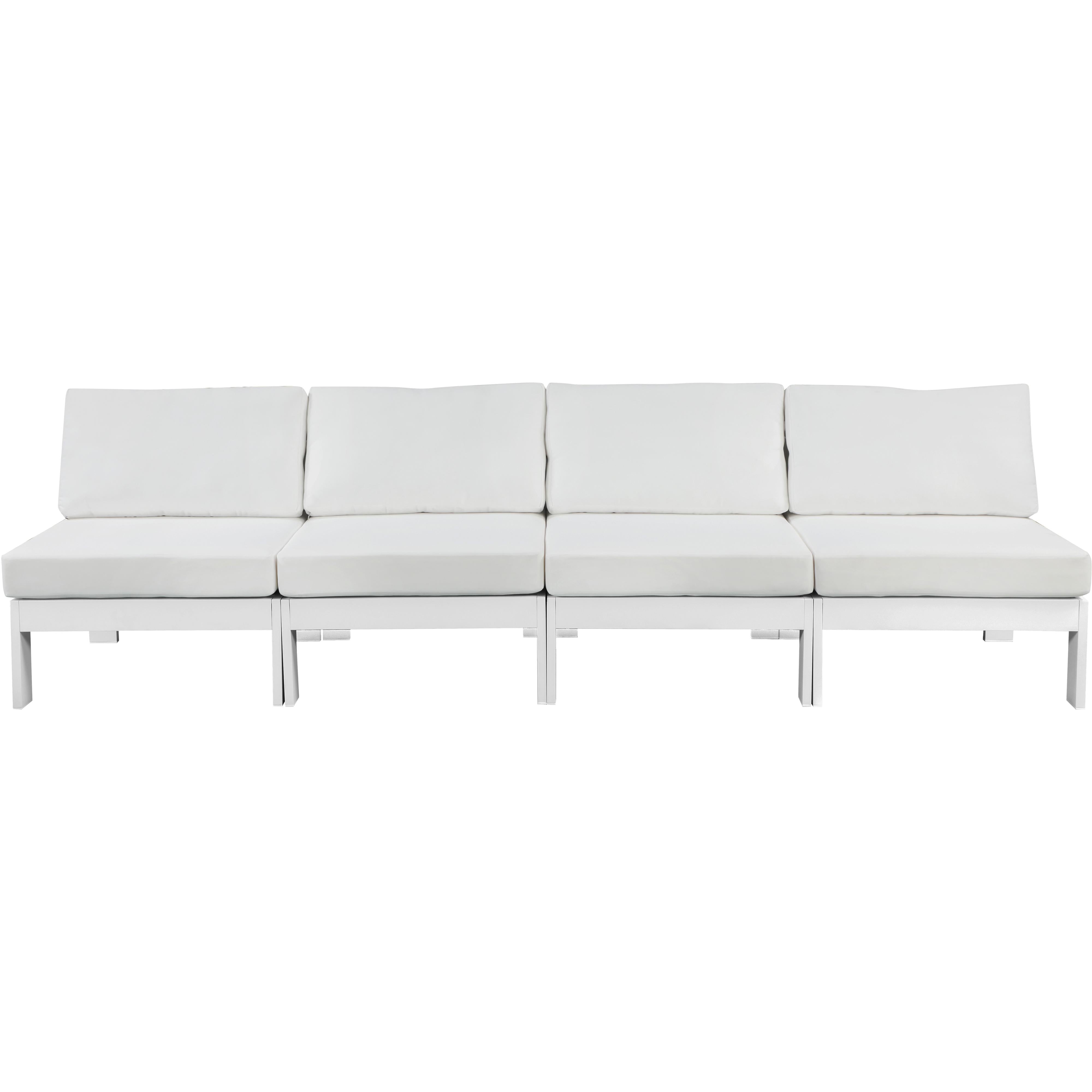 Meridian Nizuc White Water Resistant Fabric Outdoor Patio Modular Sofa