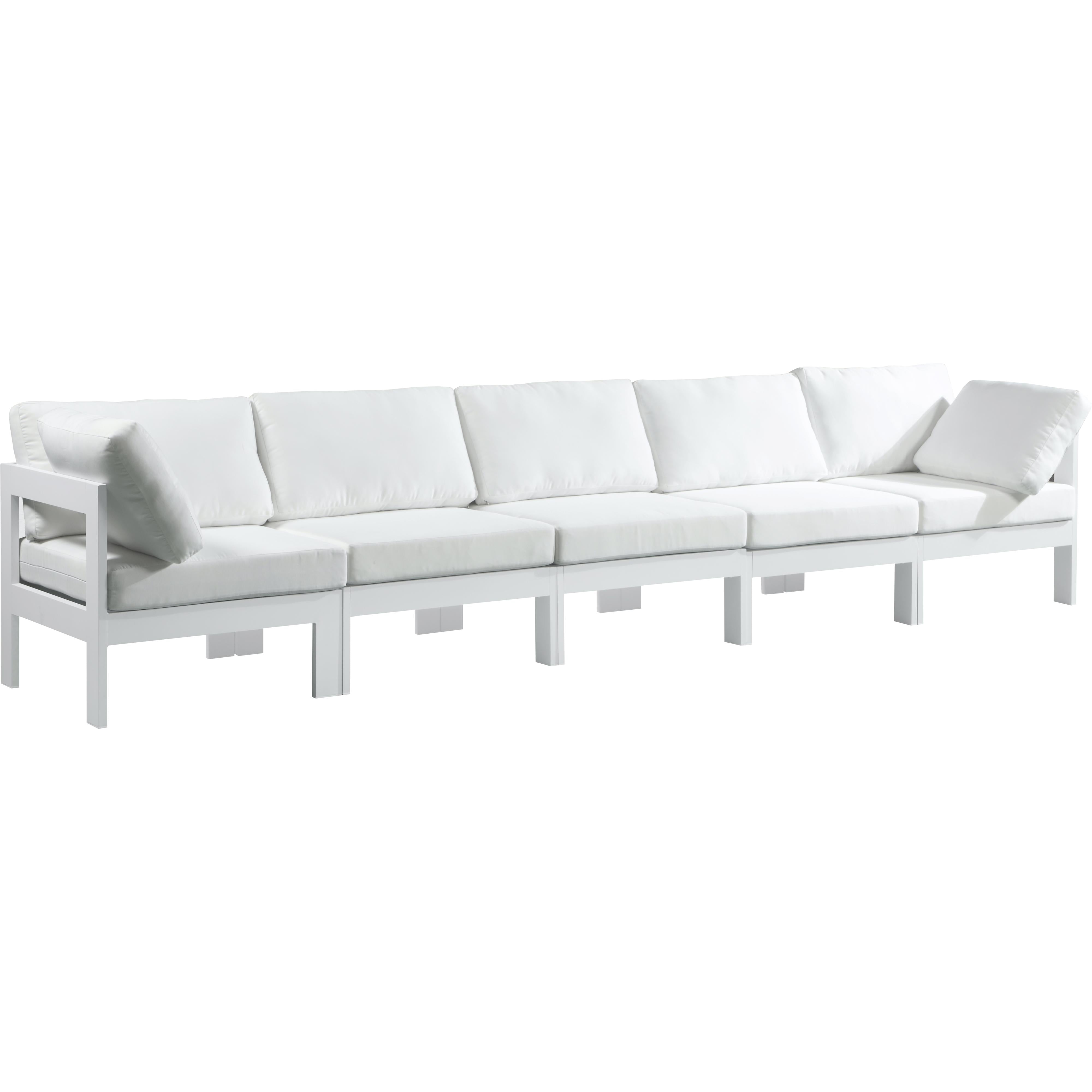 Meridian Nizuc White Water Resistant Fabric Outdoor Patio Modular Sofa