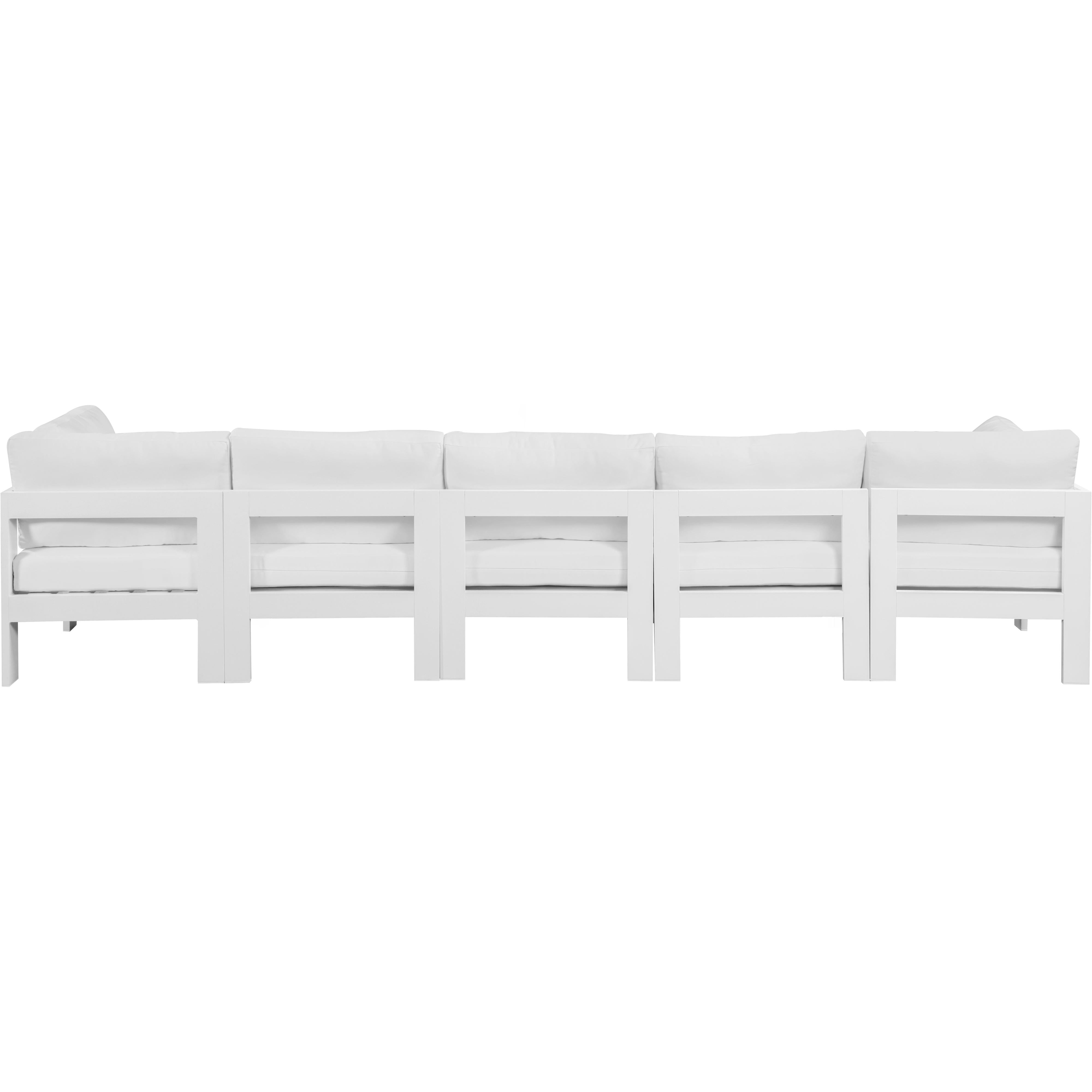 Meridian Nizuc White Water Resistant Fabric Outdoor Patio Modular Sofa