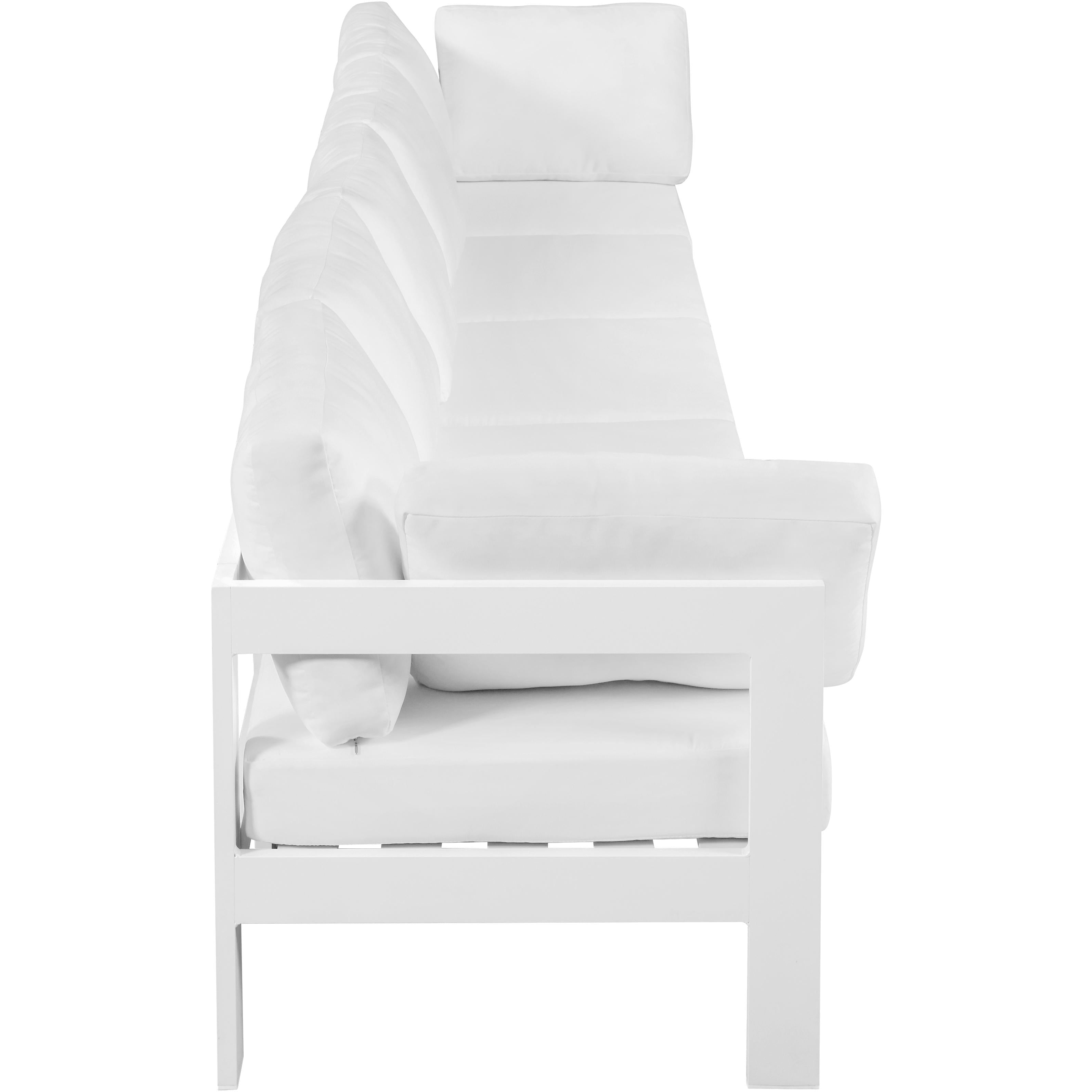 Meridian Nizuc White Water Resistant Fabric Outdoor Patio Modular Sofa