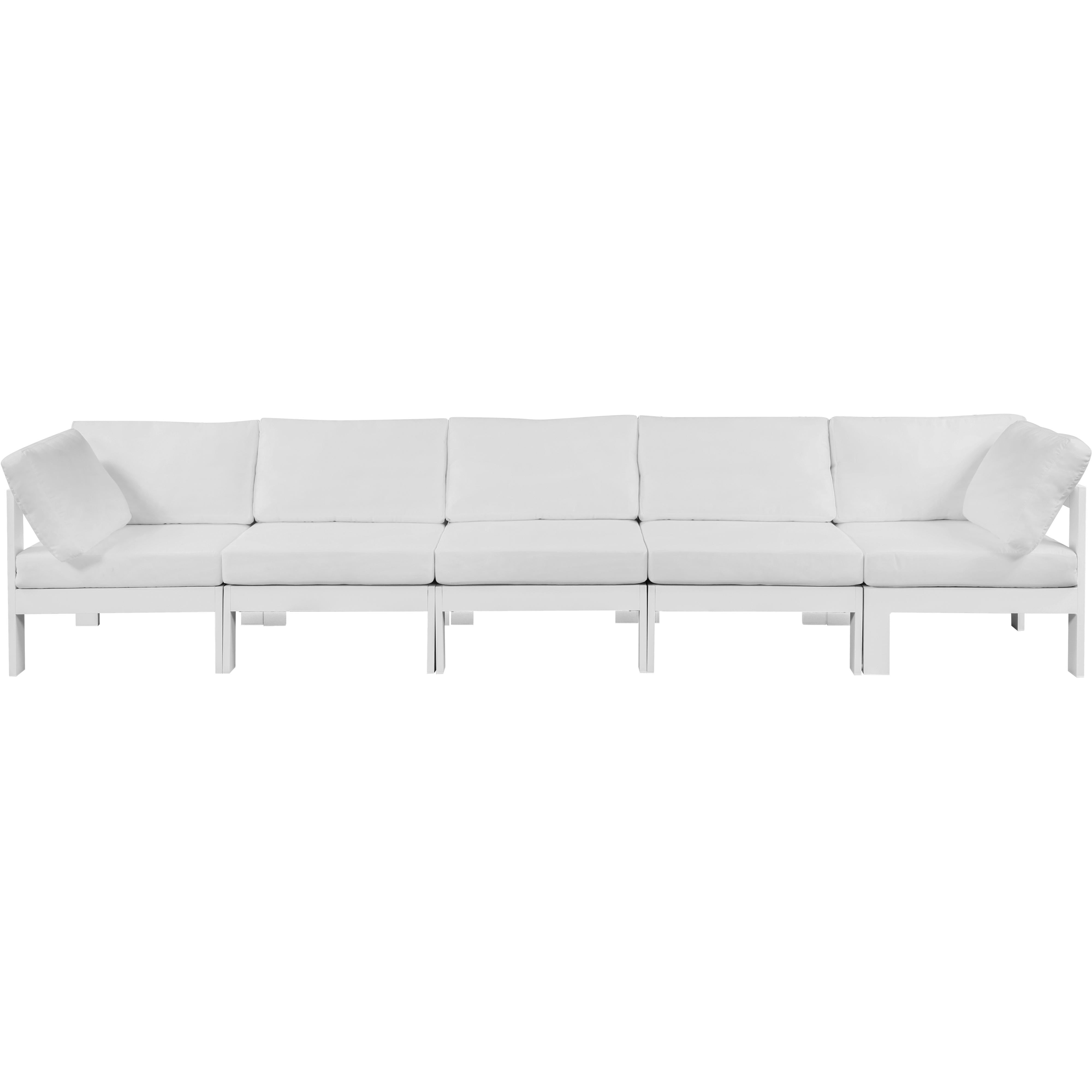 Meridian Nizuc White Water Resistant Fabric Outdoor Patio Modular Sofa