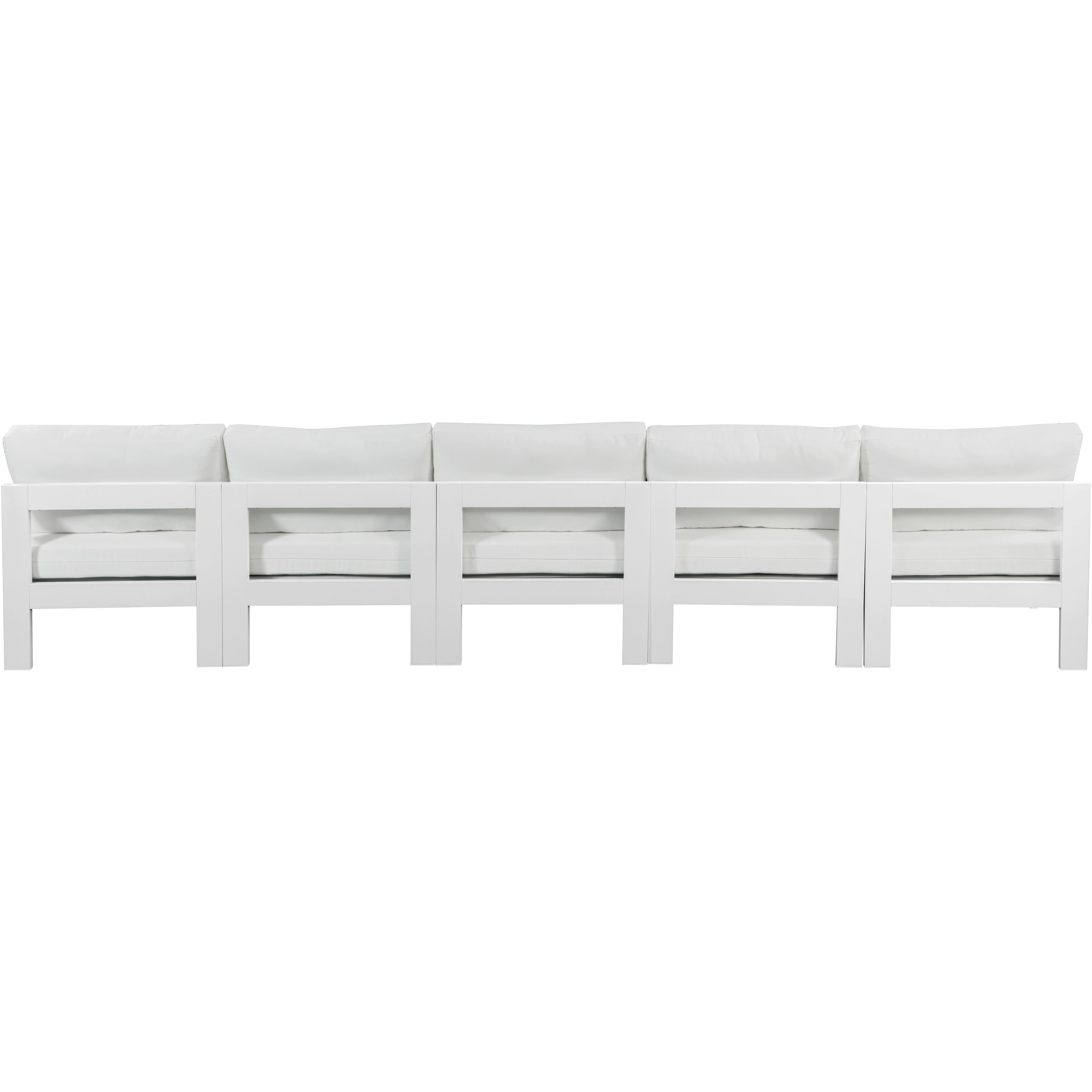 Meridian Nizuc White Water Resistant Fabric Outdoor Patio Modular Sofa