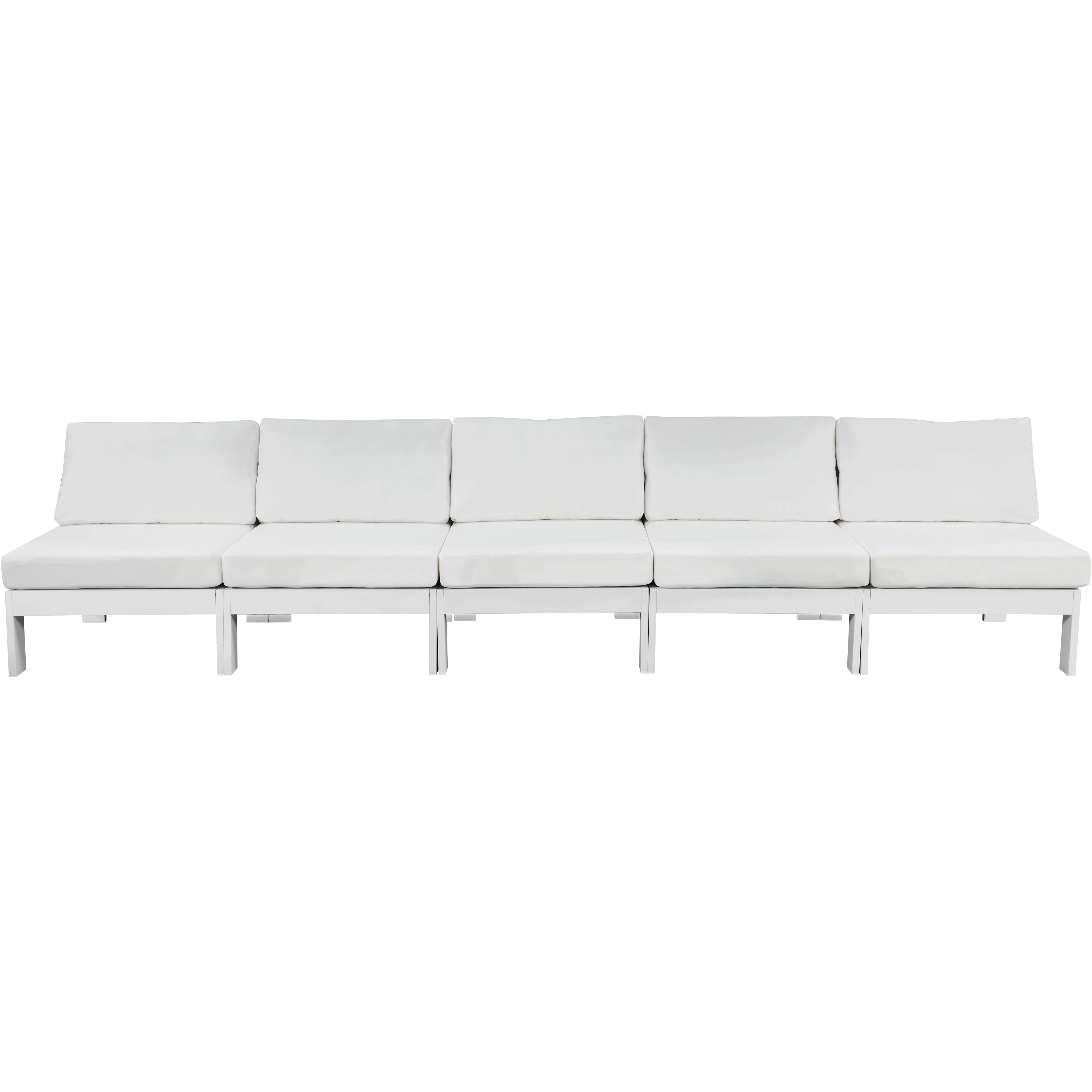 Meridian Nizuc White Water Resistant Fabric Outdoor Patio Modular Sofa