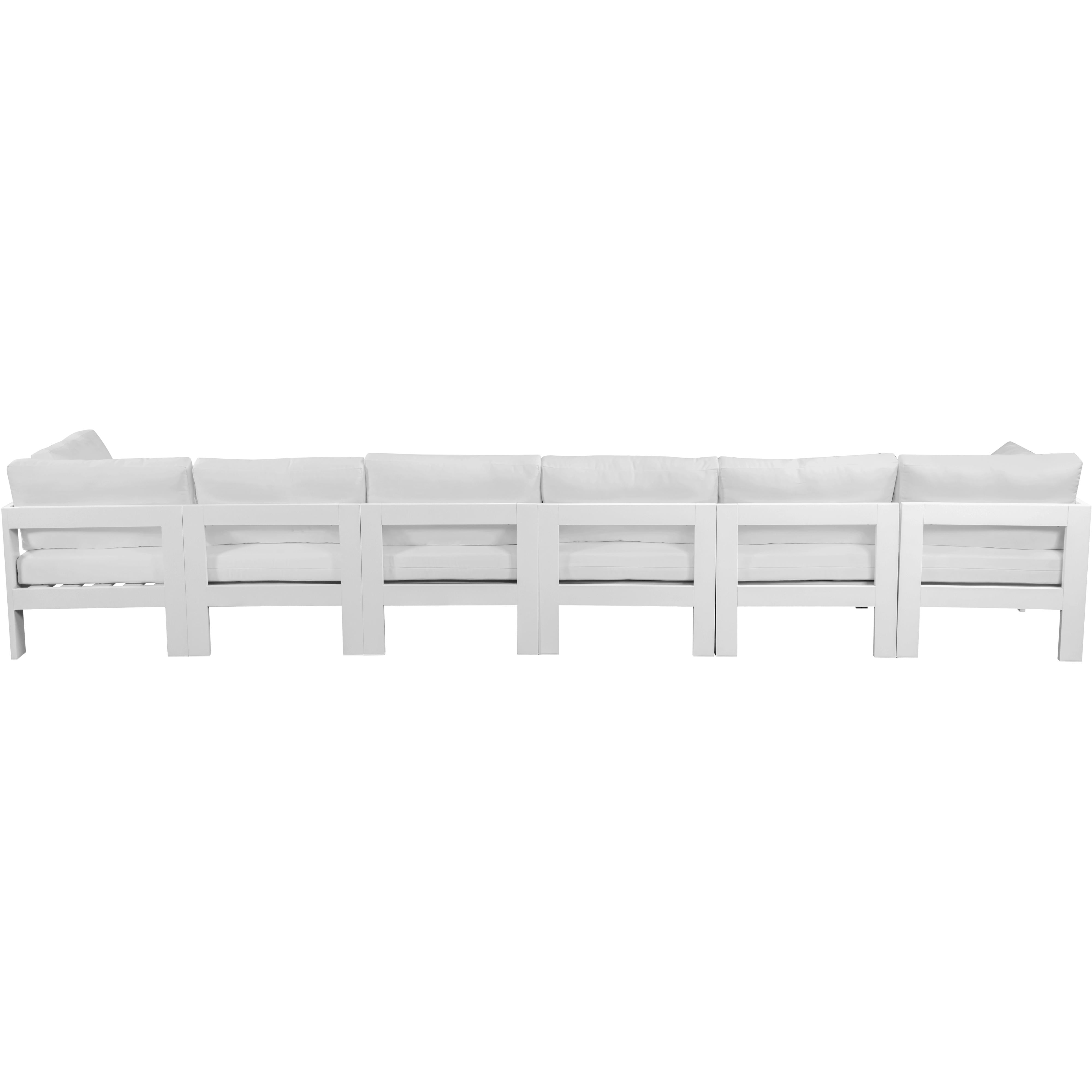 Meridian Nizuc White Water Resistant Fabric Outdoor Patio Modular Sofa