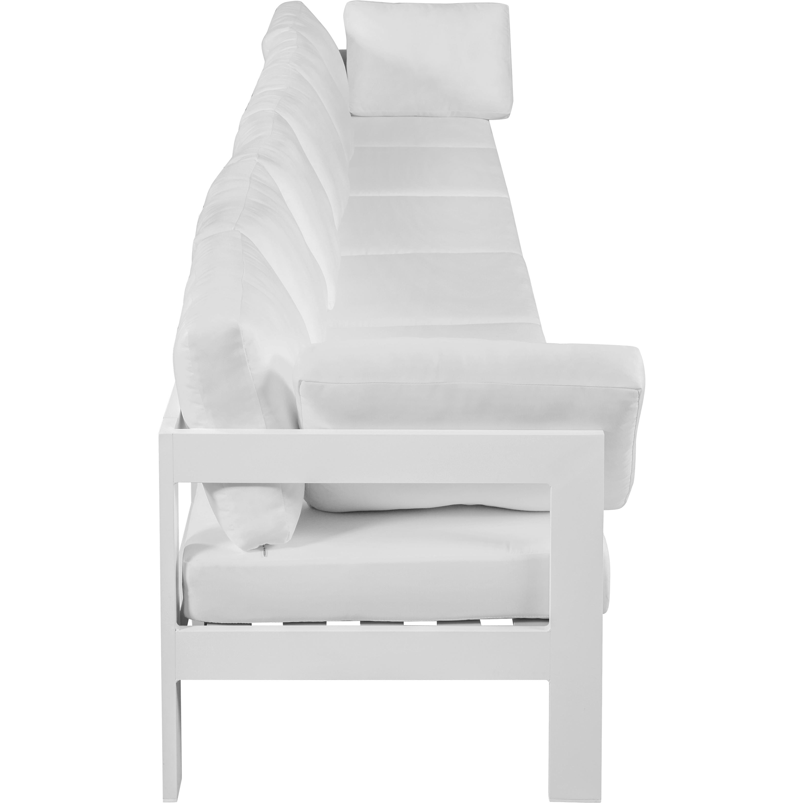 Meridian Nizuc White Water Resistant Fabric Outdoor Patio Modular Sofa