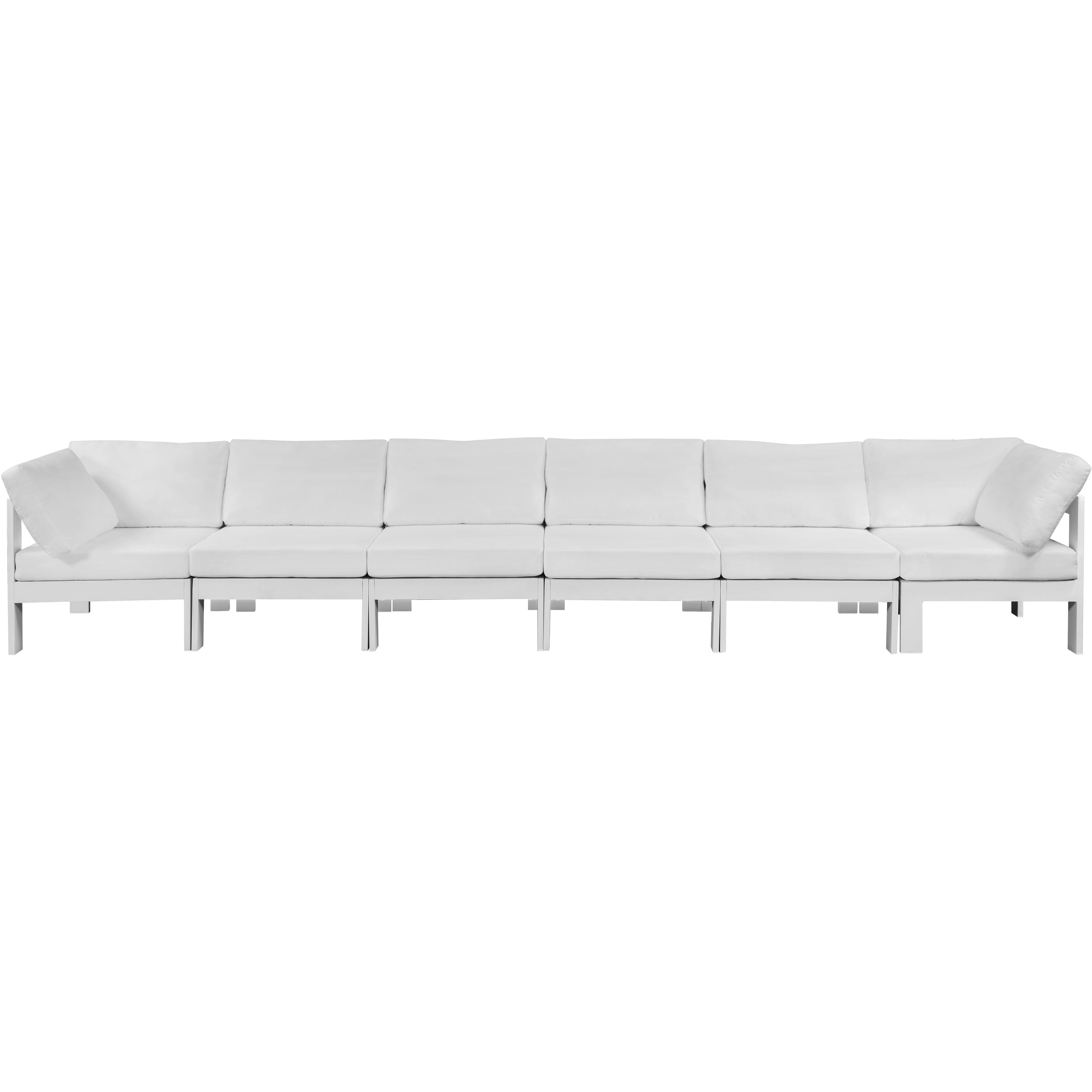 Meridian Nizuc White Water Resistant Fabric Outdoor Patio Modular Sofa