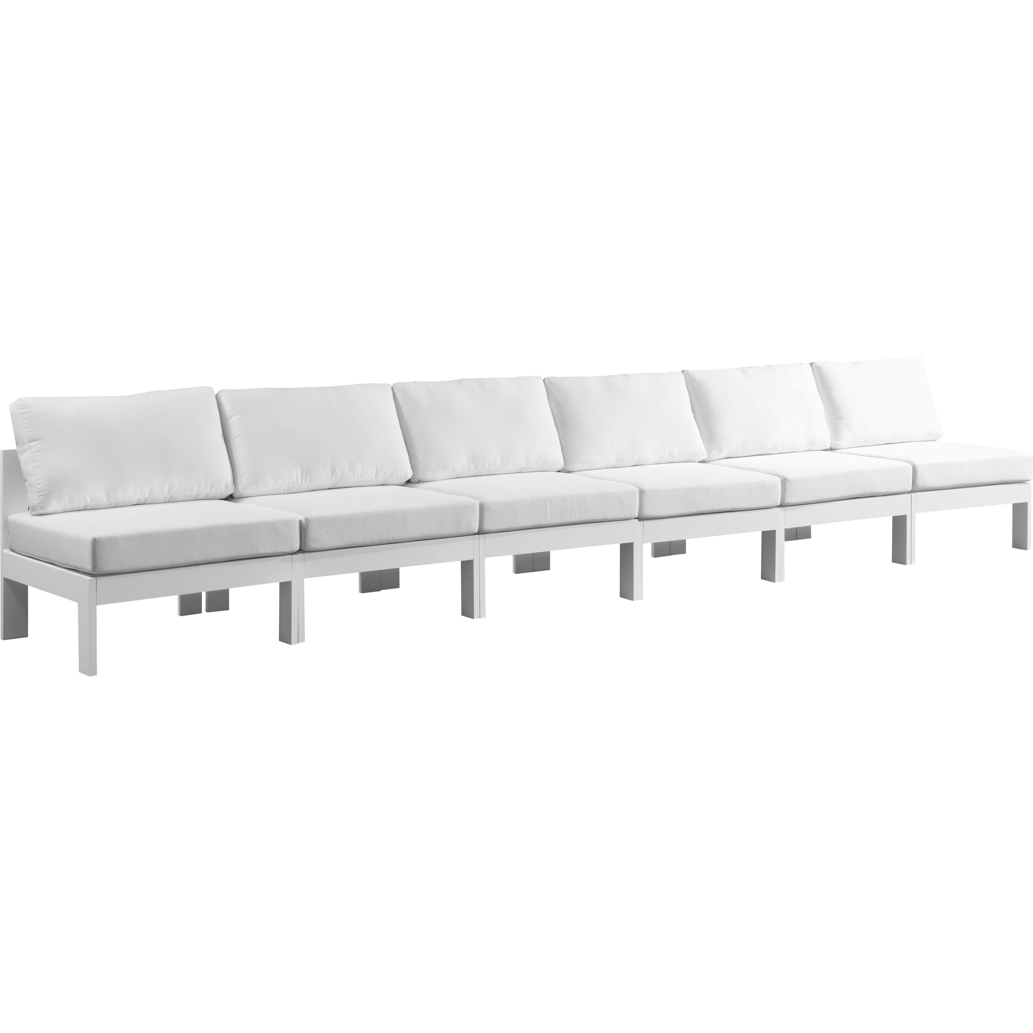 Meridian Nizuc White Water Resistant Fabric Outdoor Patio Modular Sofa